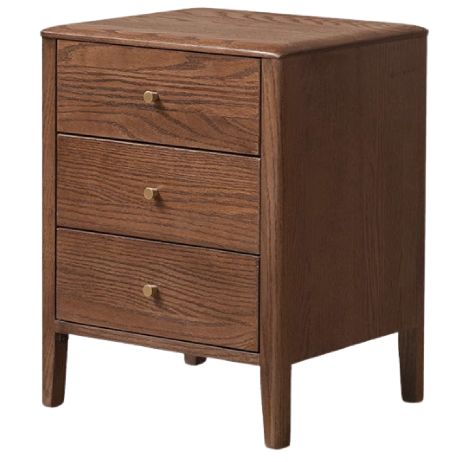 Oak Solid Wood Modern Minimalist Three-Drawer Nightstand