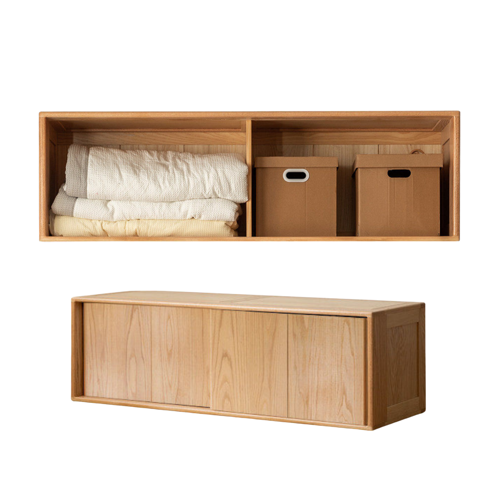 Oak Solid Wood Kids Sliding Door Wardrobe