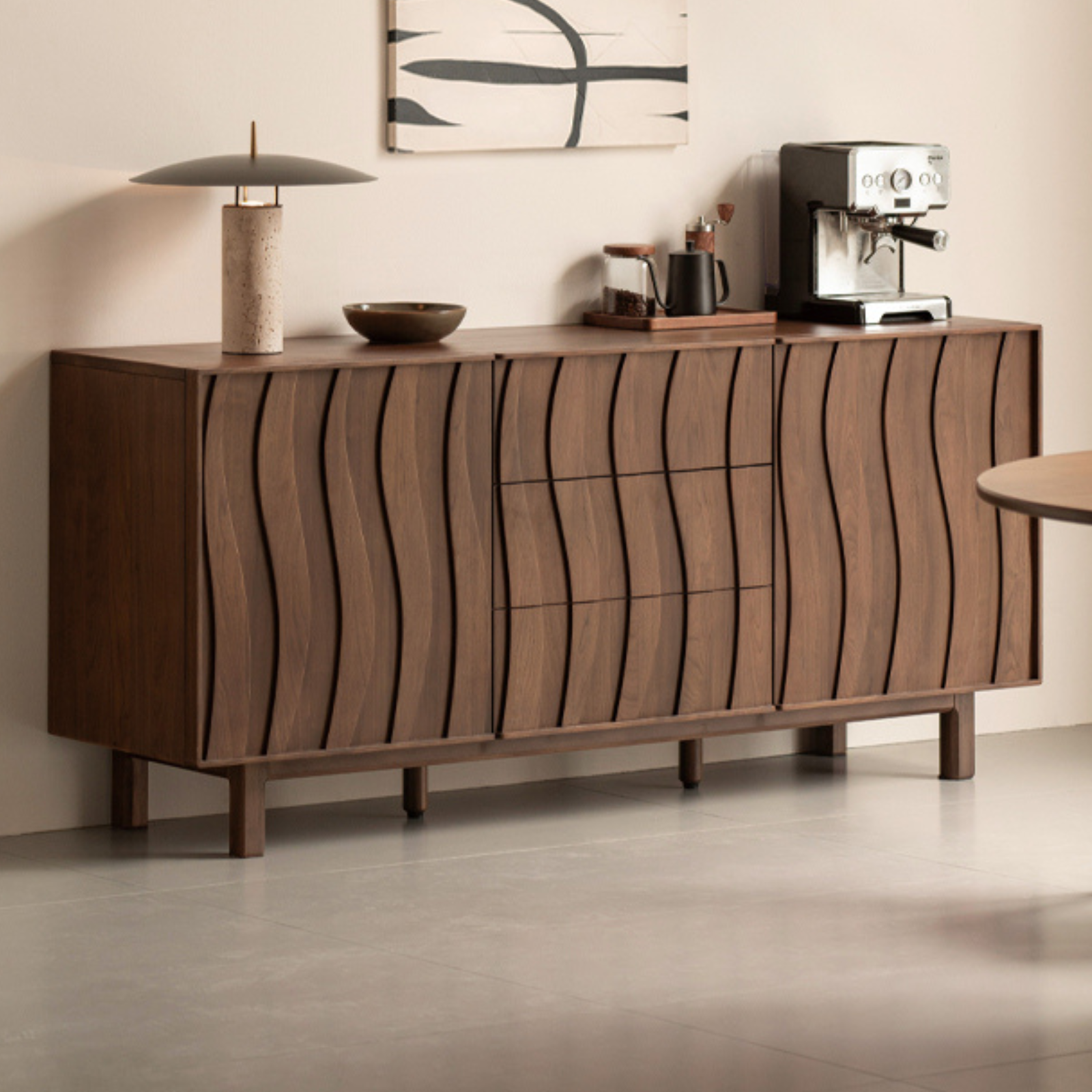 Black Walnut Solid Wood Antique Style Sideboard
