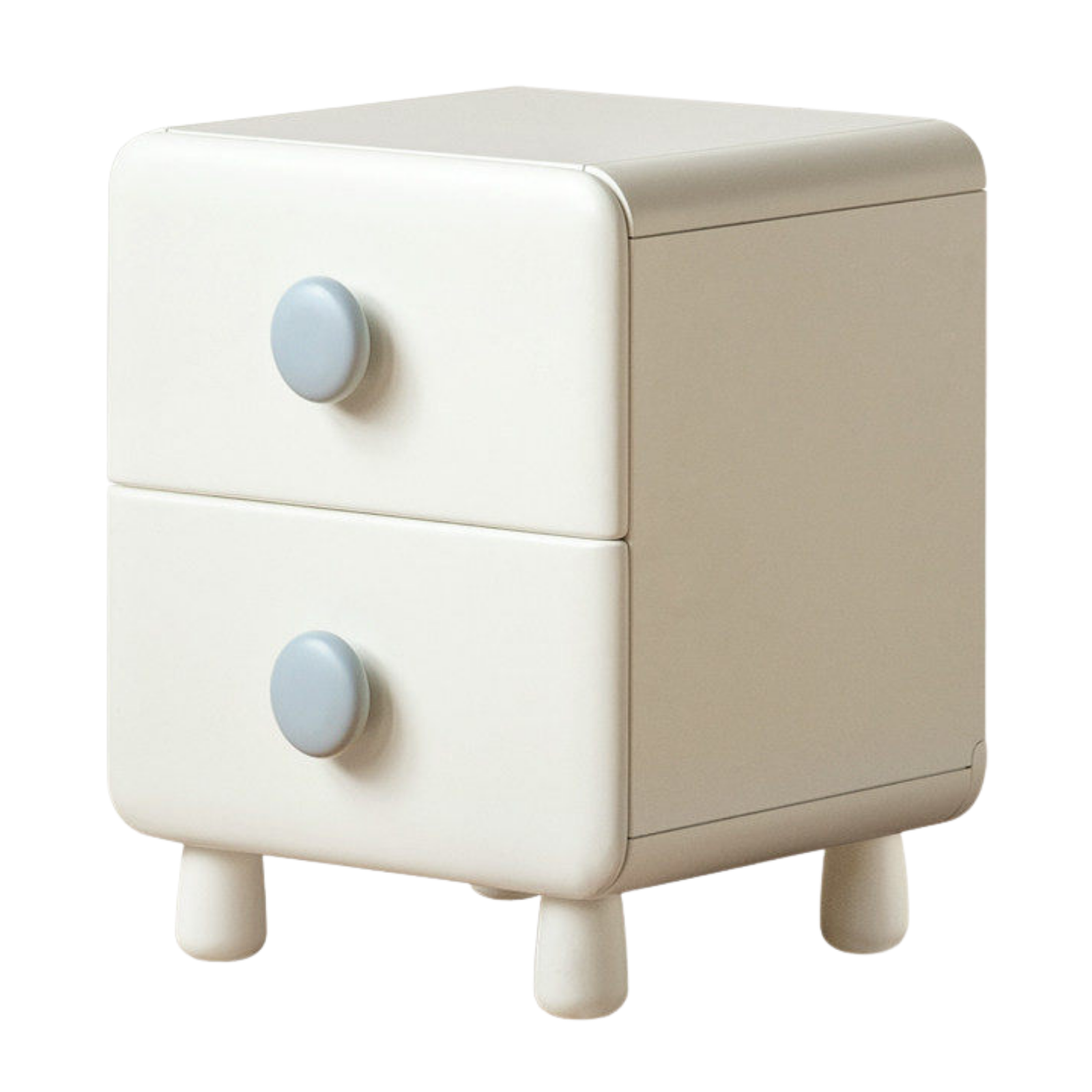 Rubber Solid Wood Cream Style Locker Kids Nightstand