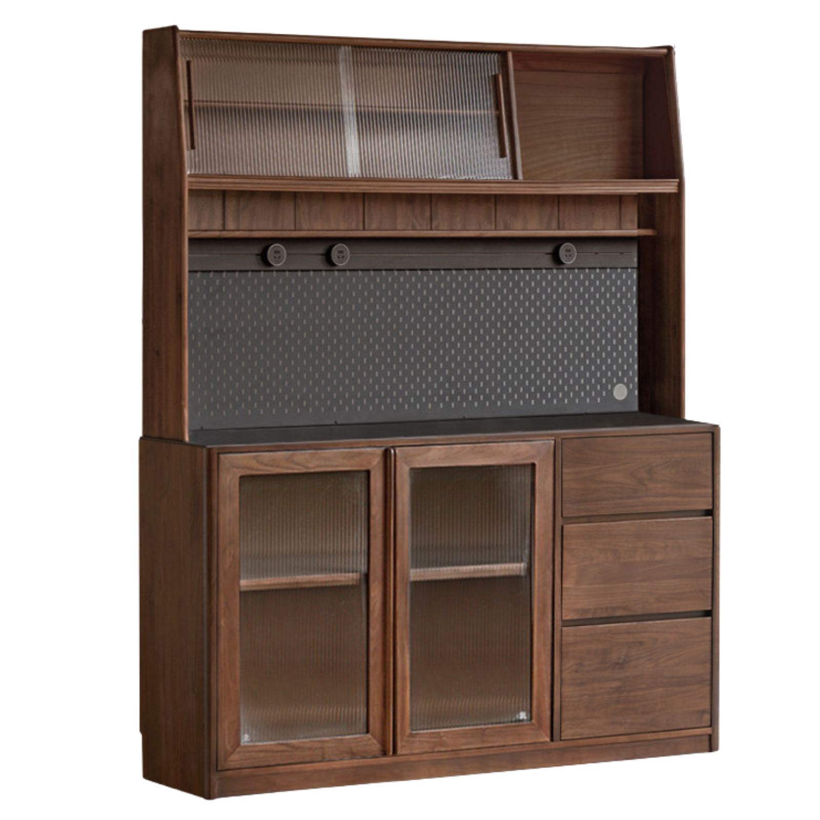 Black Walnut, Ash, Sandalwood Solid Wood Sideboard Hole Storage