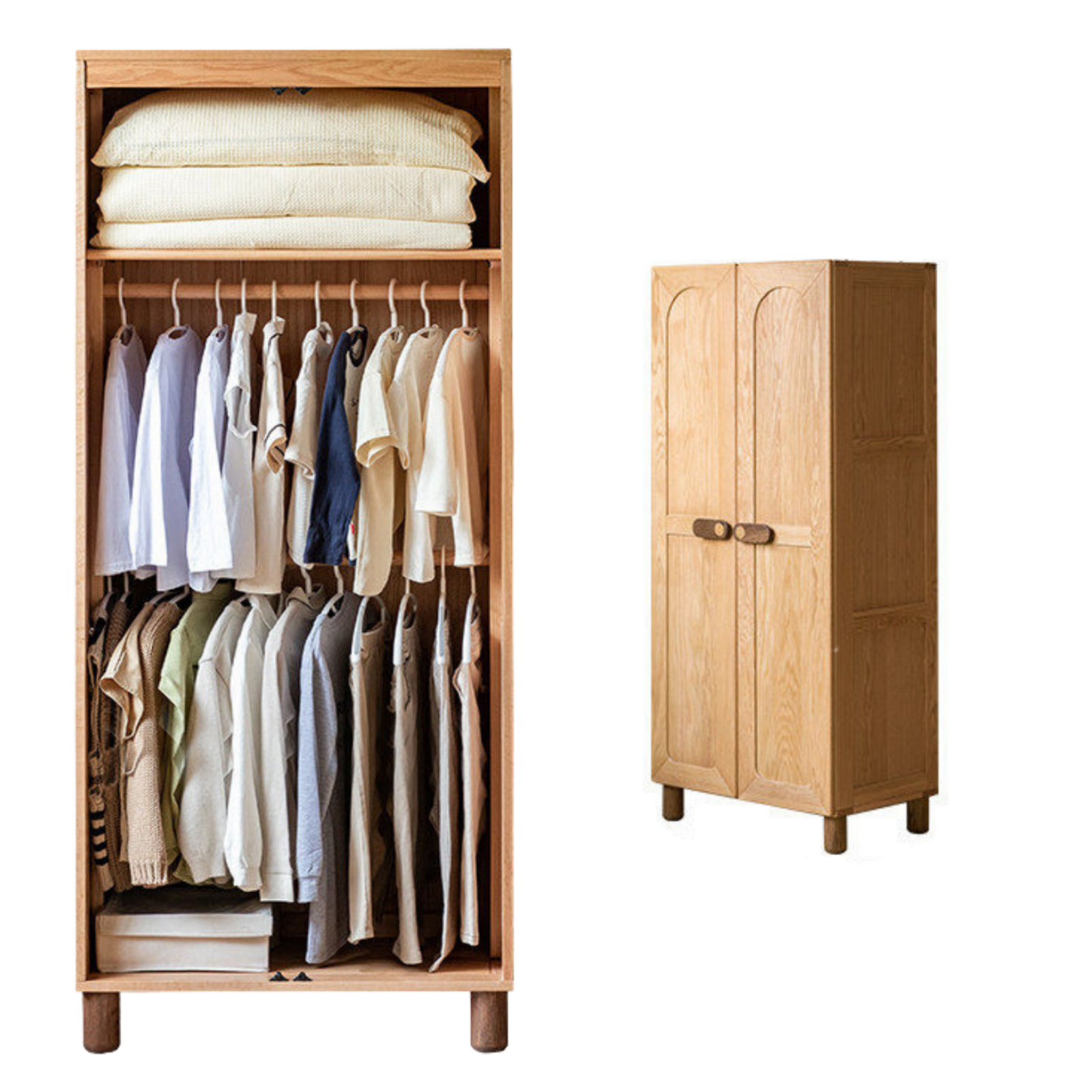 Oak Solid Wood Children's Wardrobe
