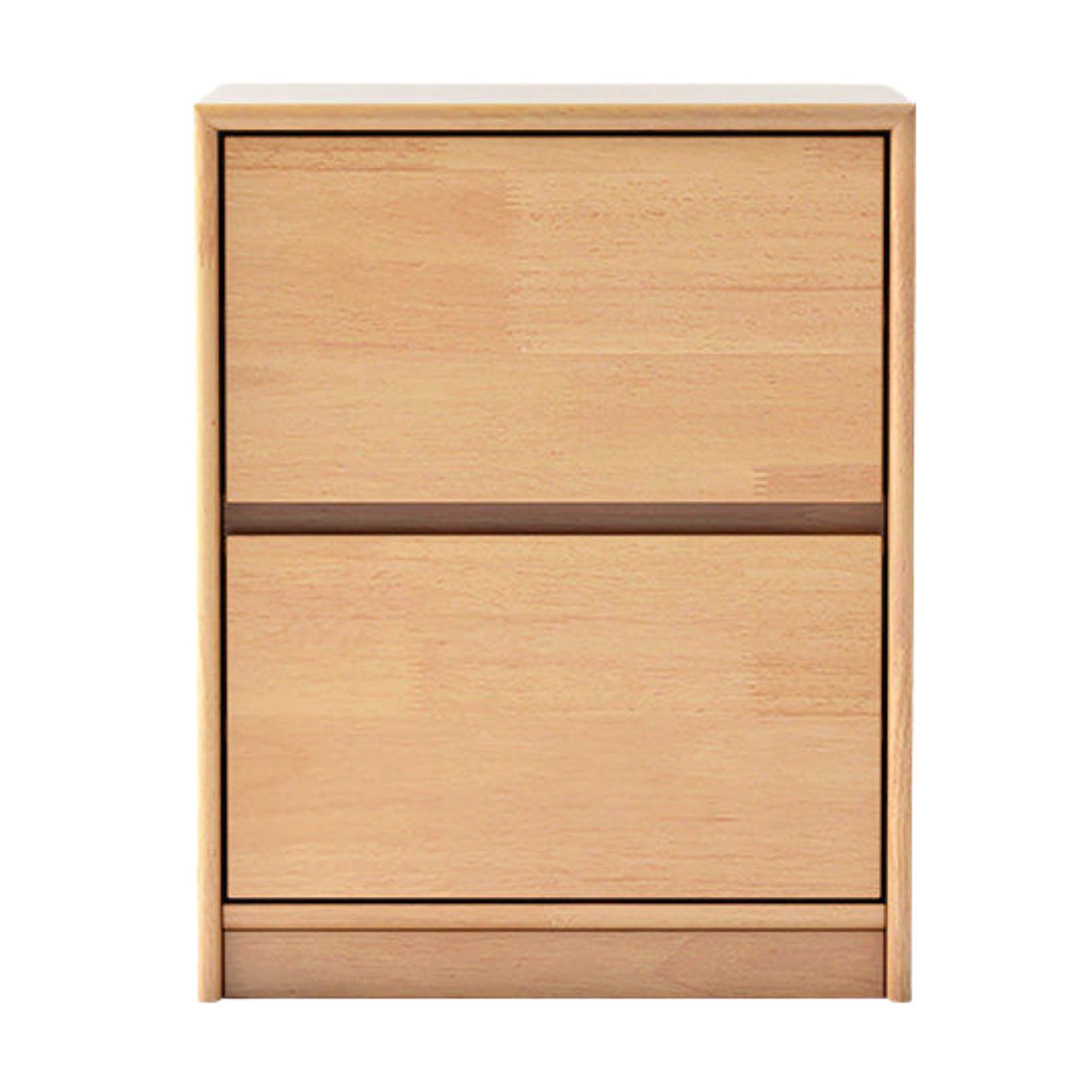 Oak Solid Wood, Solid Rubberwood Two Drawer Nightstand.