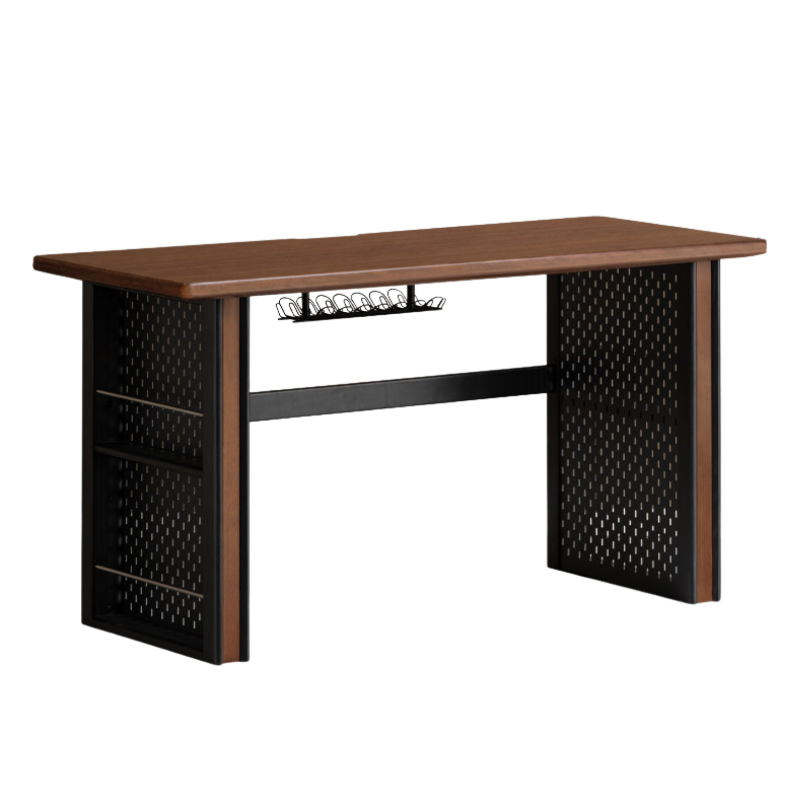Black Walnut, Merbau Solid Wood Italian Light Luxury Computer Desk