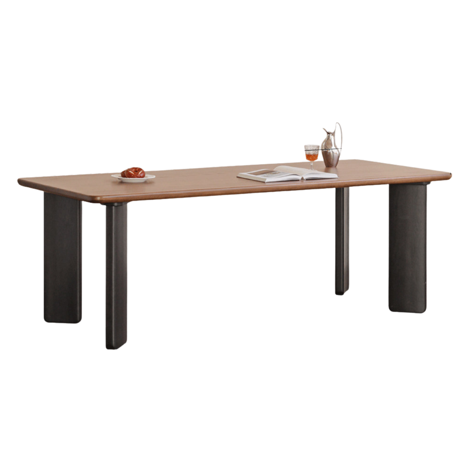 Black Walnut, Ash, Golden Pearwood Solid Wood Light Luxury Rectangular Dining Table