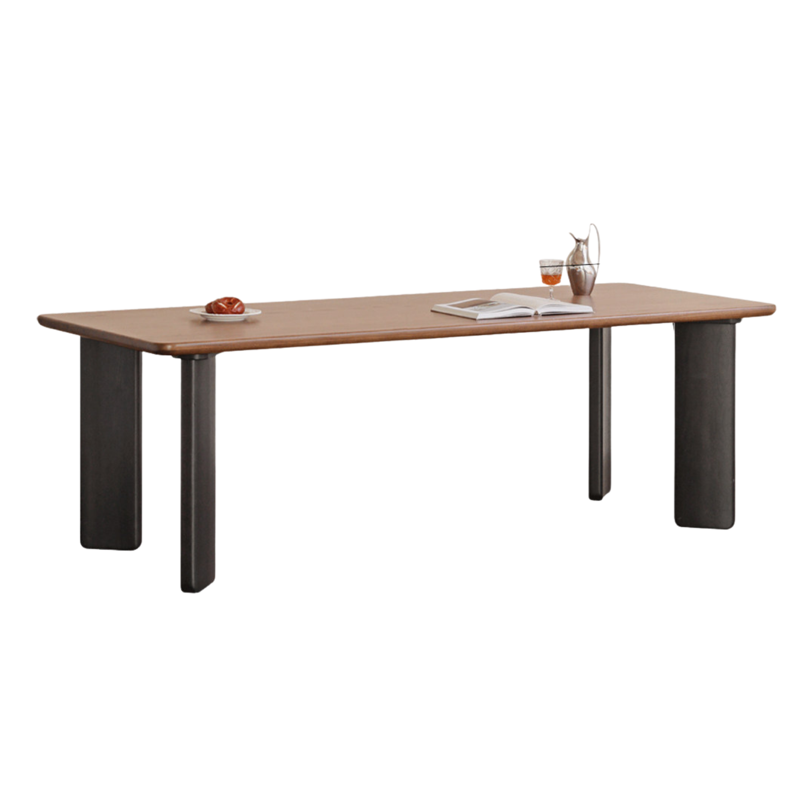 Black Walnut, Ash, Golden Pearwood Solid Wood Light Luxury Rectangular Dining Table