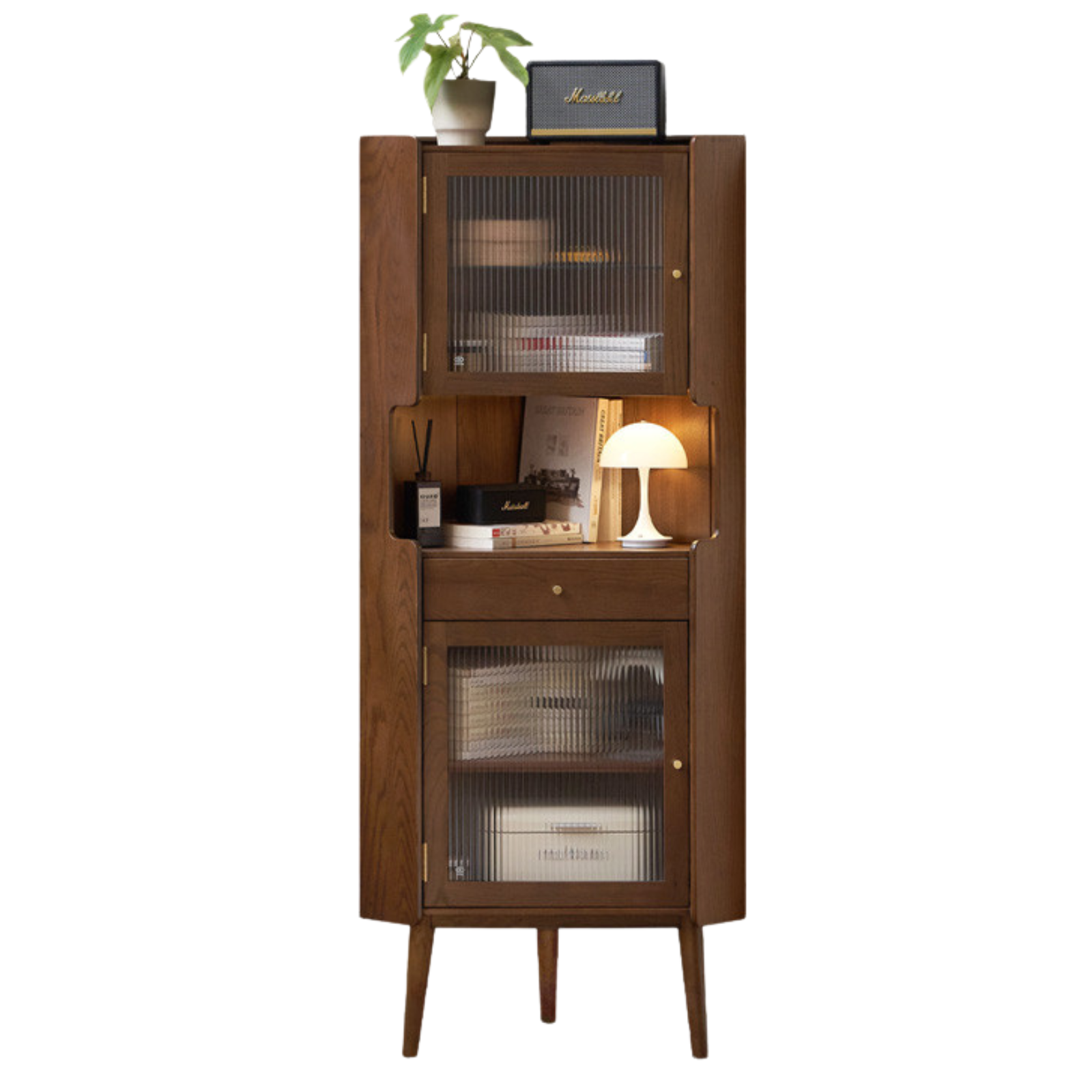 Oak Solid Wood Corner Side Cabinet
