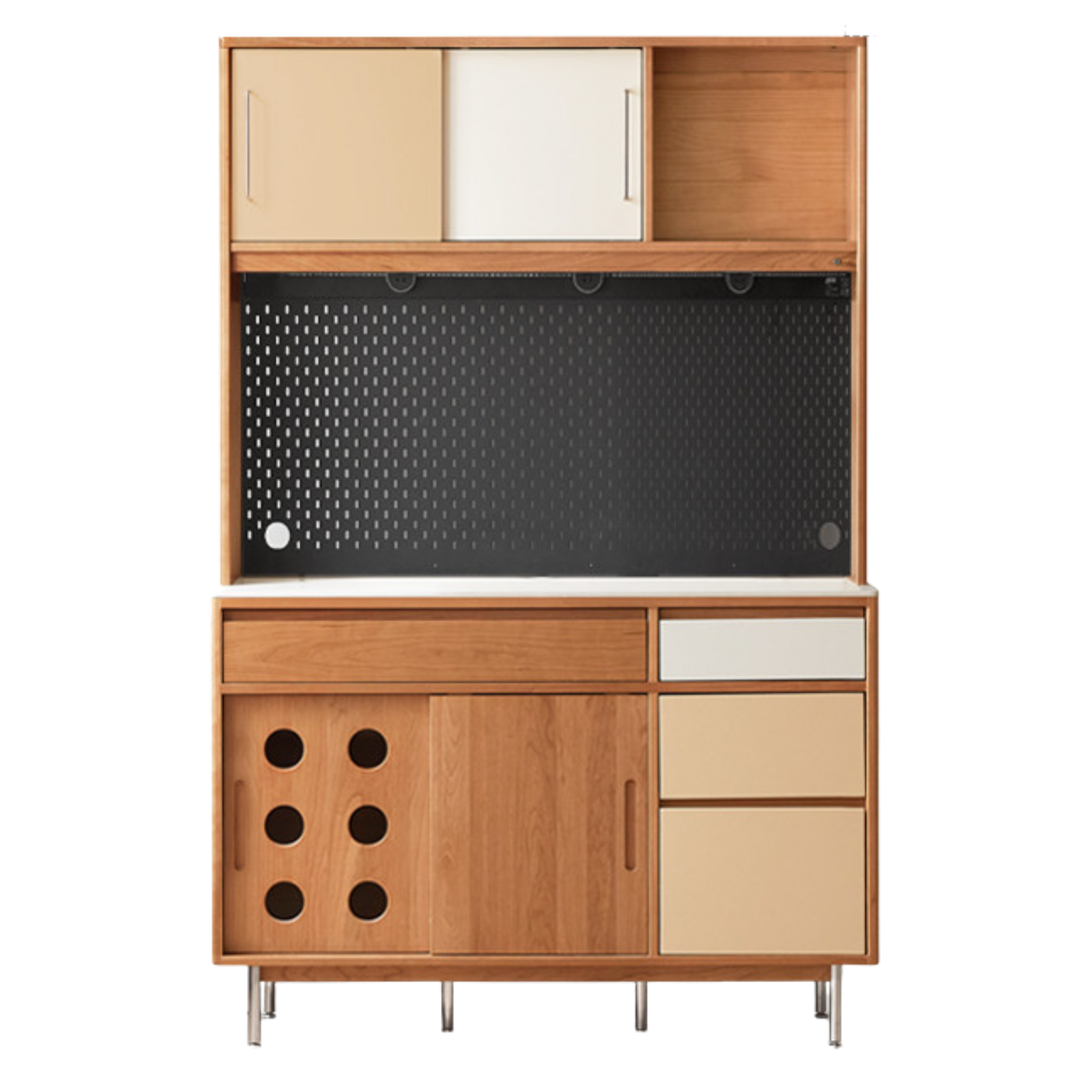 Cherry Solid Wood Medieval Style Retro Sideboard