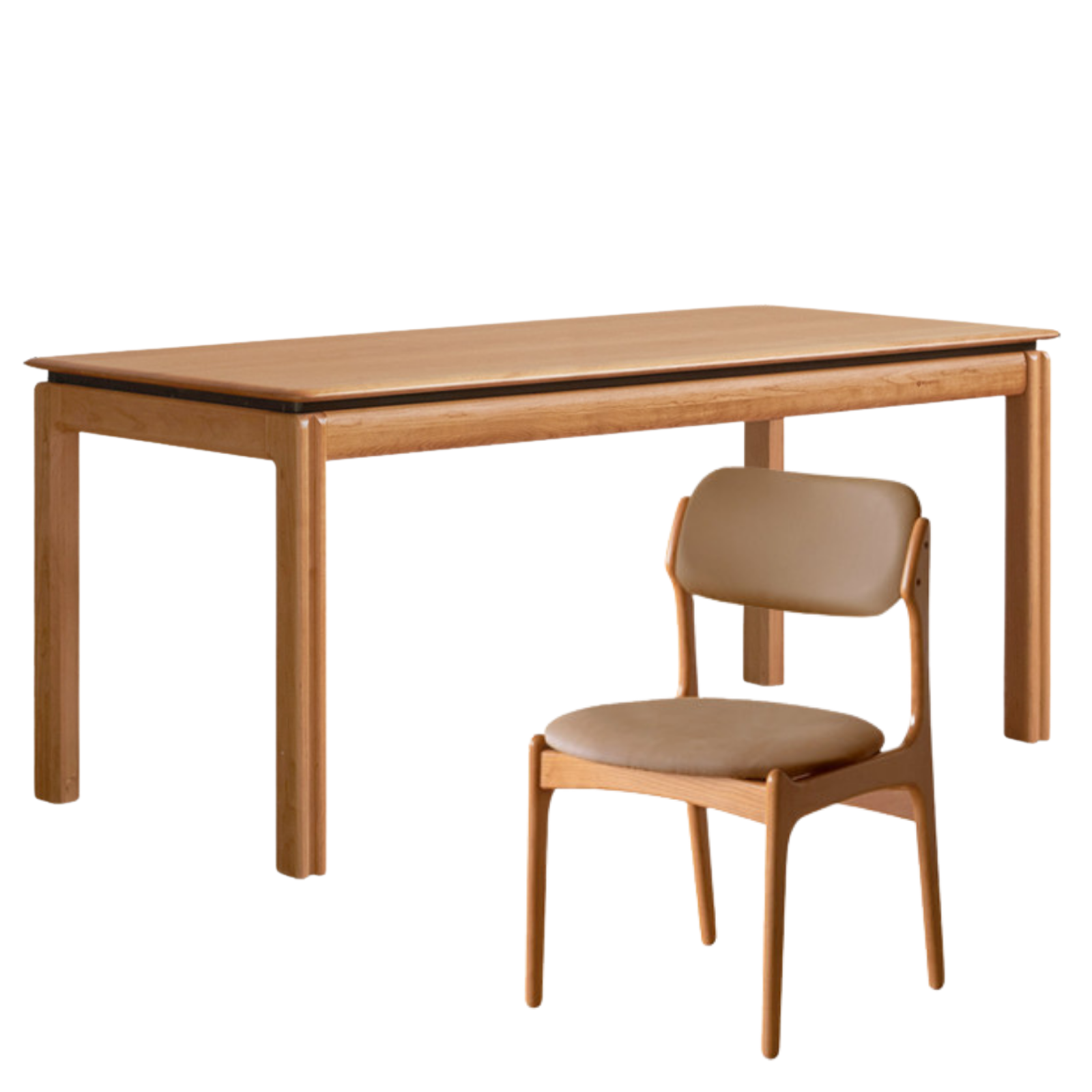 Cherry Solid Wood Vintage Style Dining Table