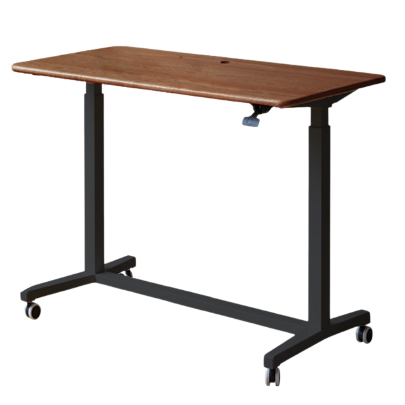 Oak, Solid Rubberwood Standing Mobile Office Desk