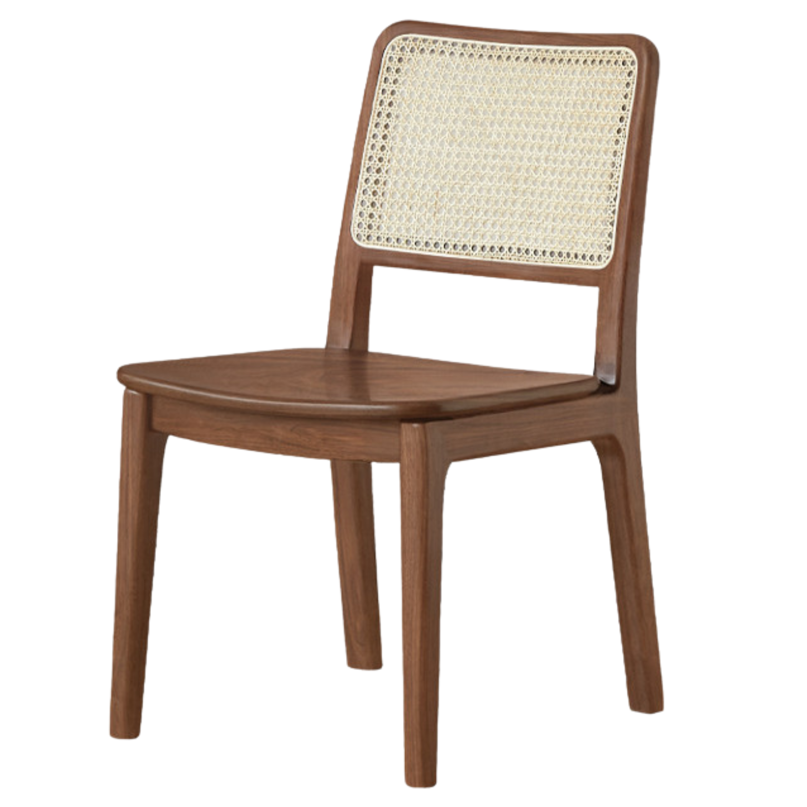 Set 4 pcs Black Walnut, Oak, Beech, Sandalwood Solid Wood Retro Rattan Chair