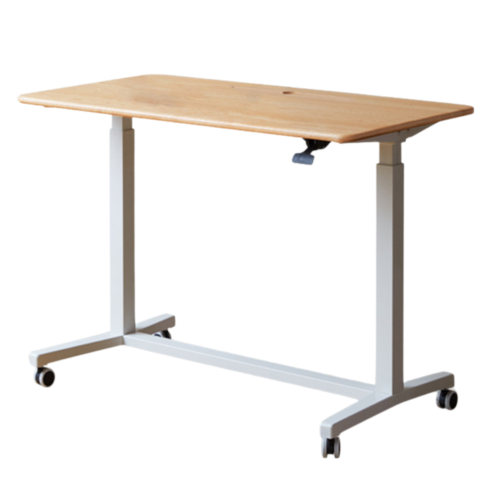 Oak, Rubberwood Solid Wood Standing Mobile Office Desk