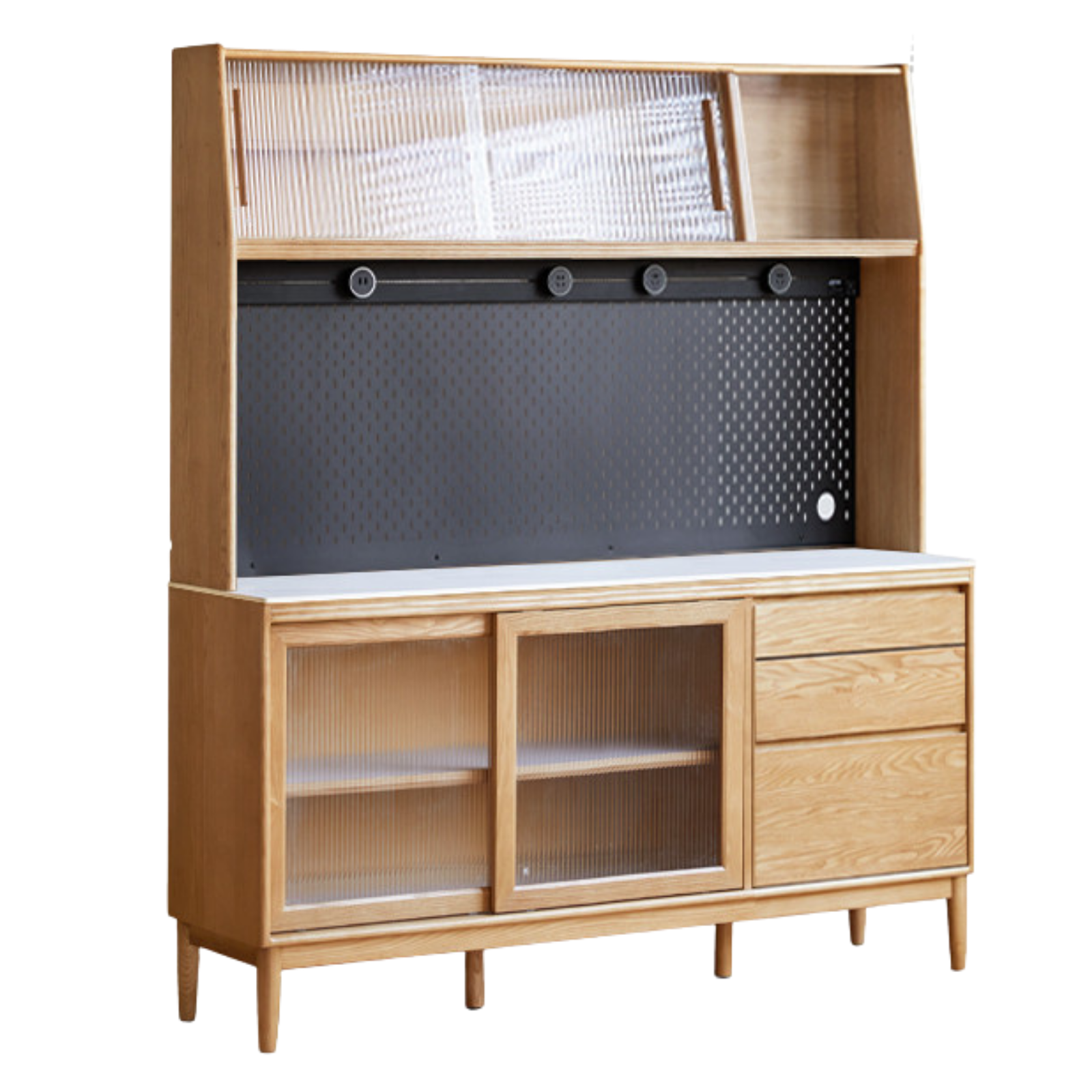 Oak, Ash Solid Wood Large Capacity Storage Sideboard