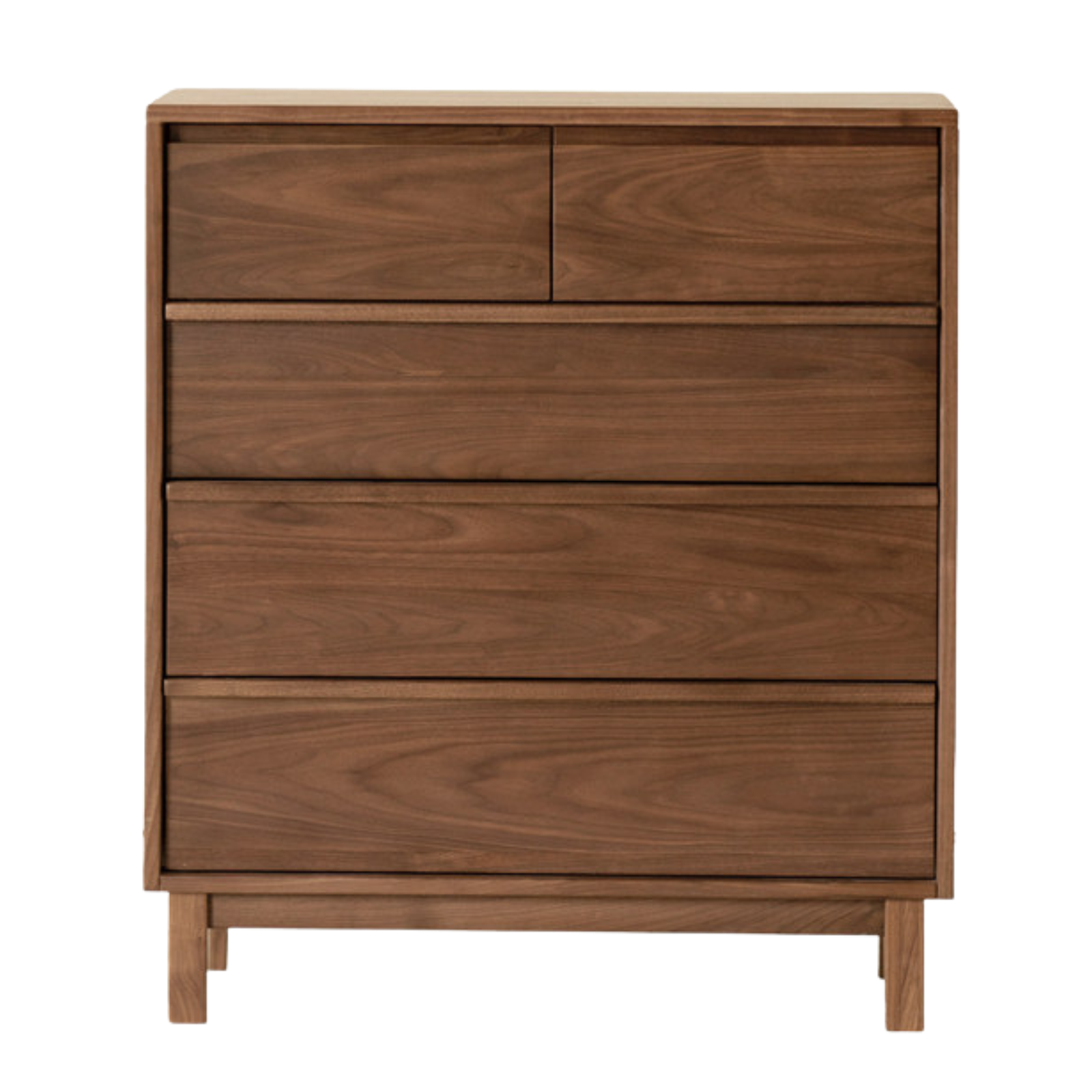 Black Walnut, Sandalwood, Oak Solid Wood Skeleton Line Chest of Drawers