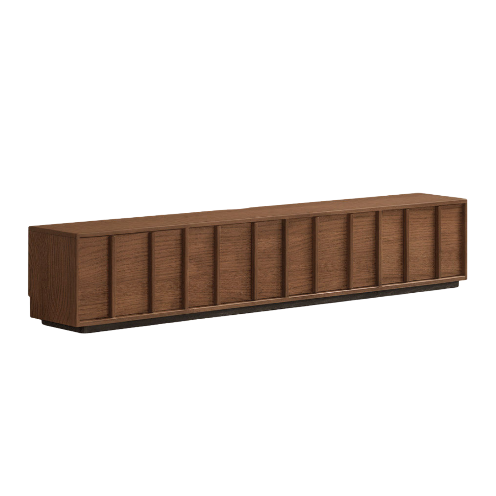 Black Walnut, Oak Solid Wood TV Cabinet with Low Platform Design and Storage