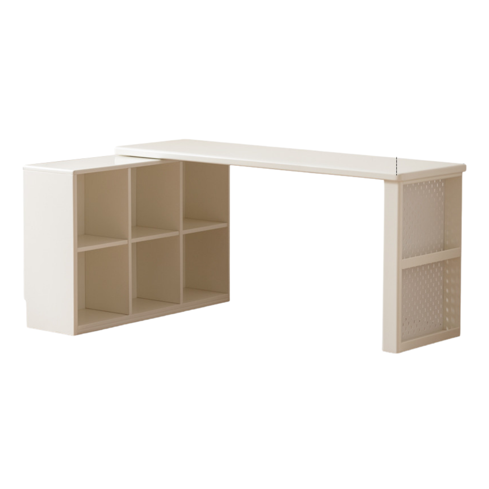 Rubberwood Solid Wood Cream Style Office Desk