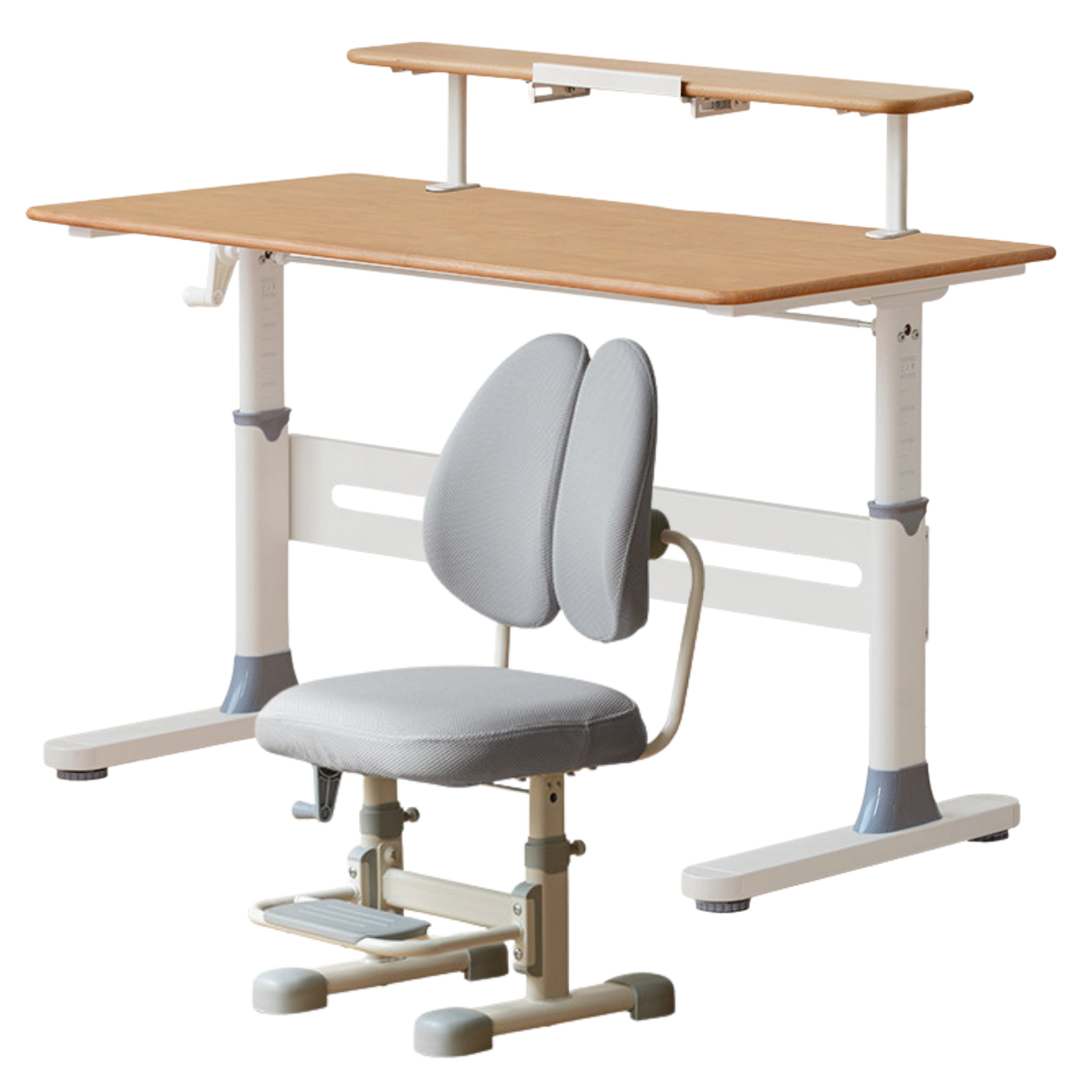 Beech, Solid Rubberwood Solid Wood Kids Liftable Desk