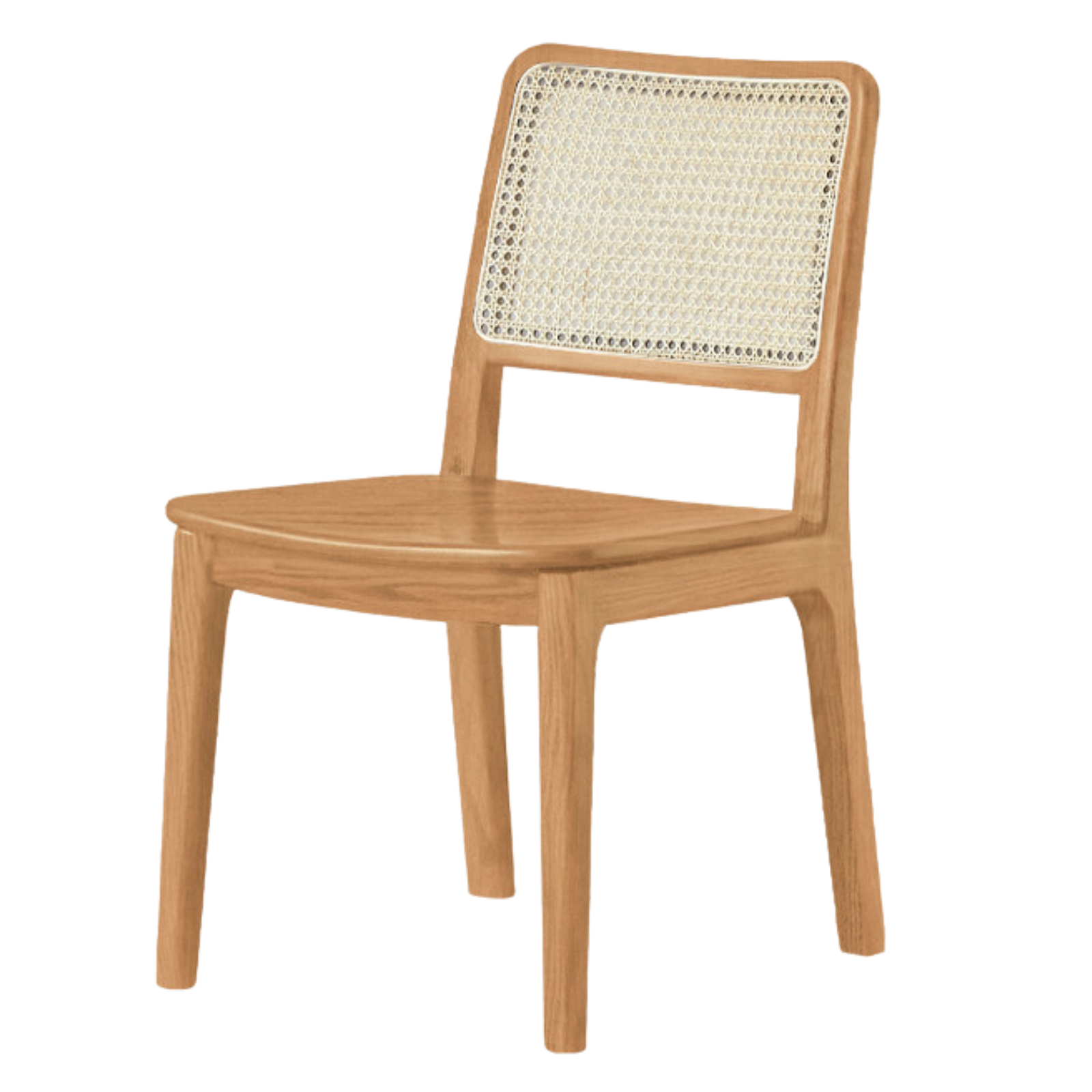 Set 4 pcs Black Walnut, Oak, Beech, Sandalwood Solid Wood Retro Rattan Chair