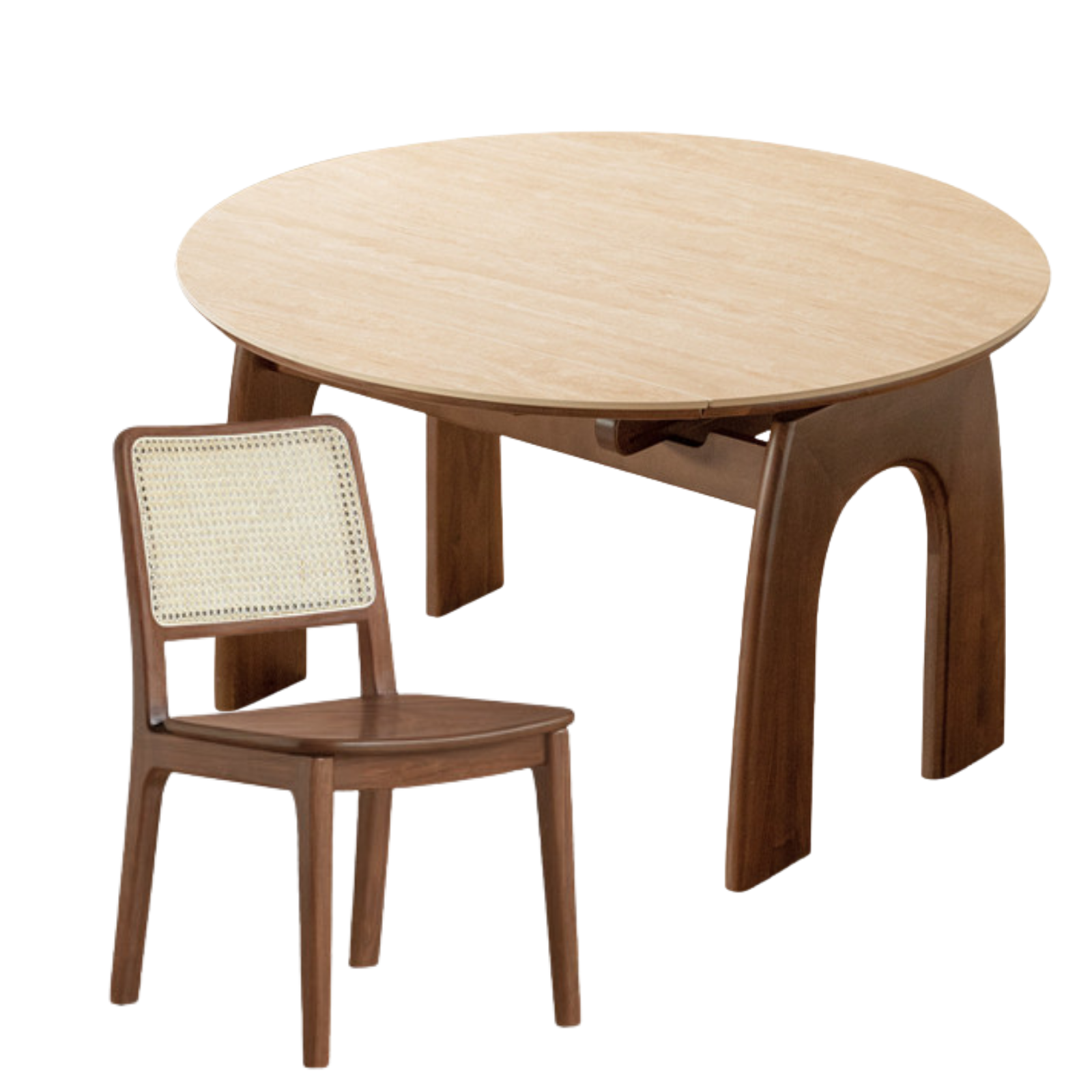 Black Walnut Solid Wood Round Dining Table