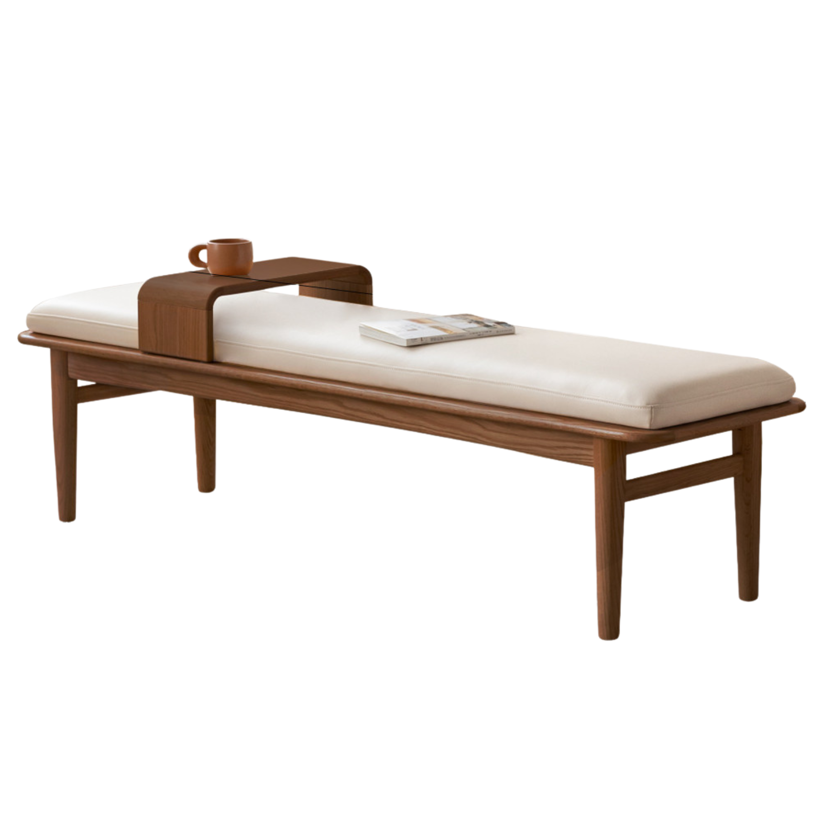 Oak Solid Wood Modern Long Soft Bench