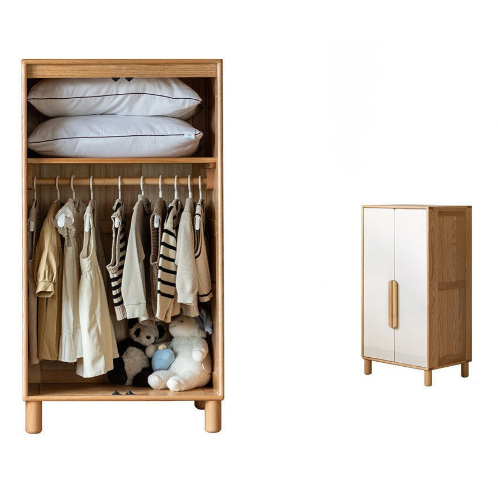 Oak Solid Wood Kids Wardrobe