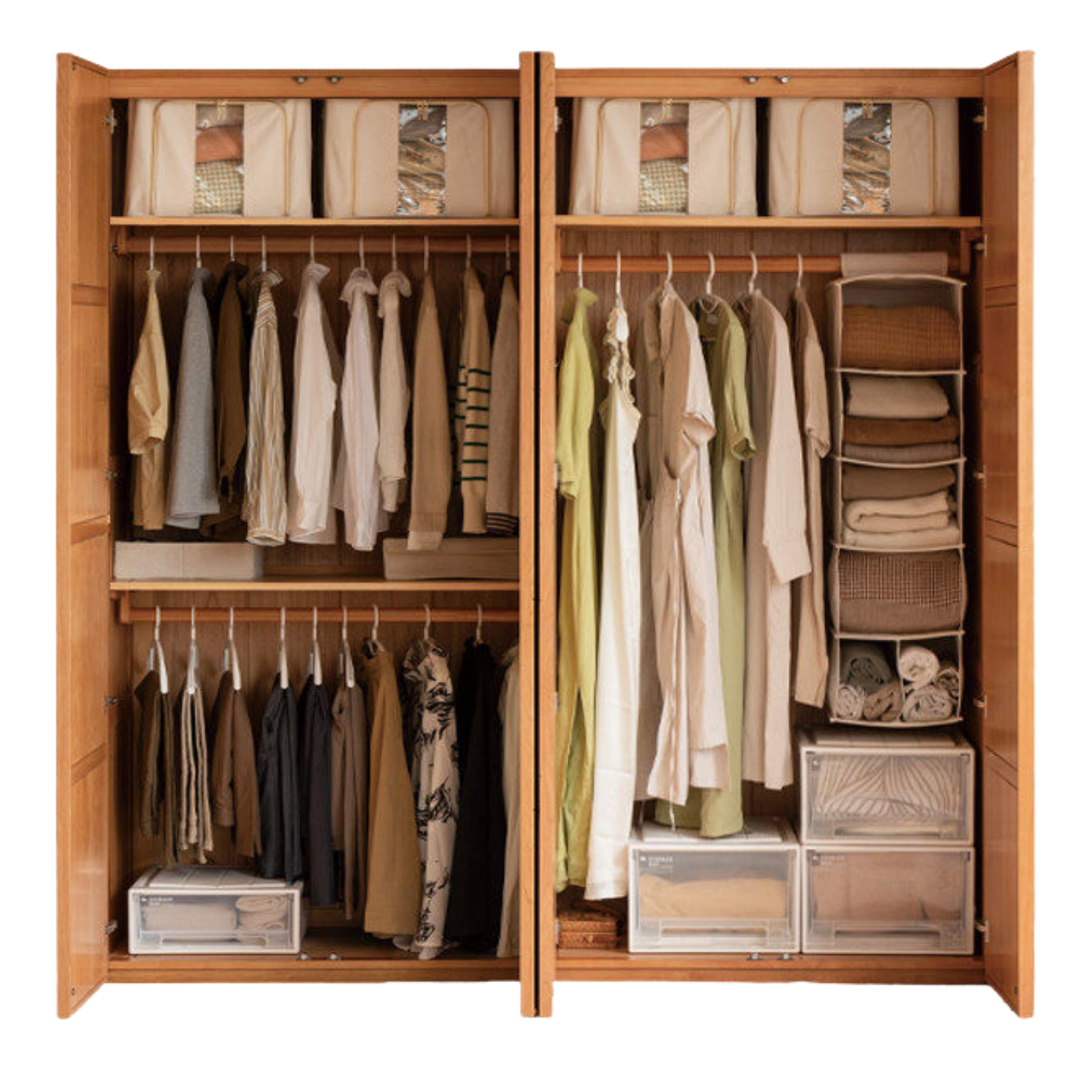 Cherry Wood Wardrobe Retro Style Skeleton Line.