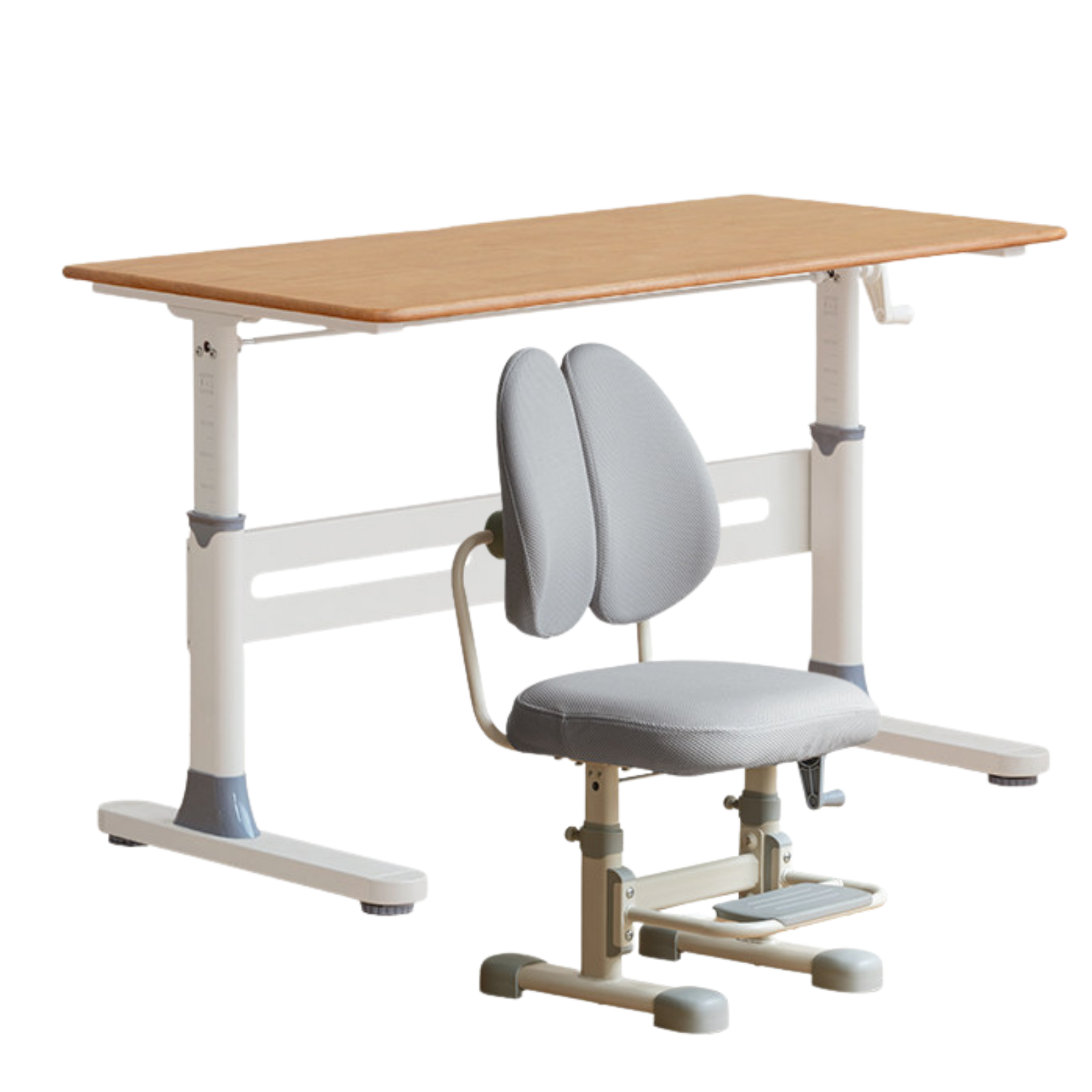Beech, Solid Rubberwood Solid Wood Kids Liftable Desk
