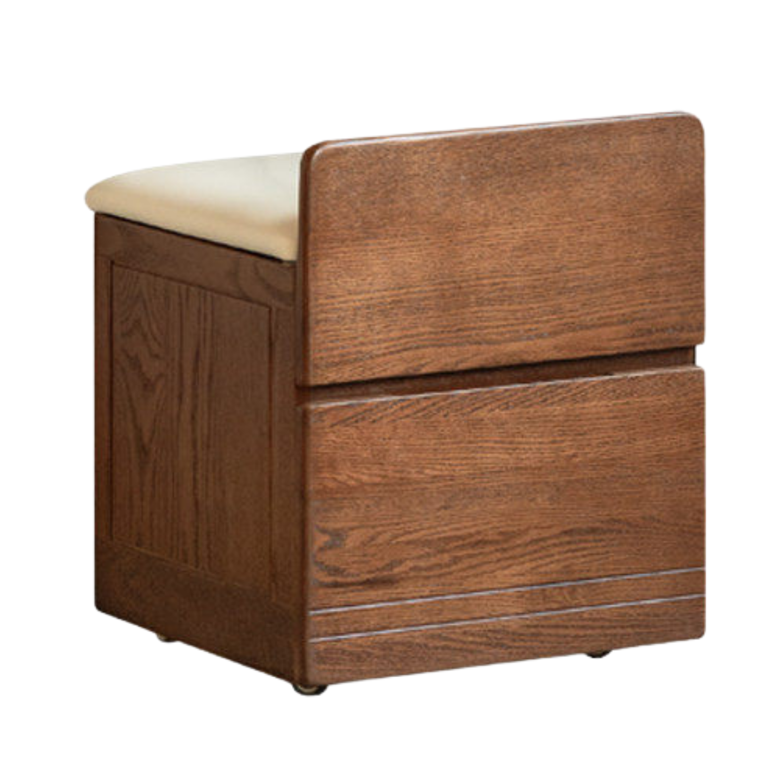 Oak Solid Wood, Rubberwood Solid Vanity Table with Drawers and Modern Minimalist Design