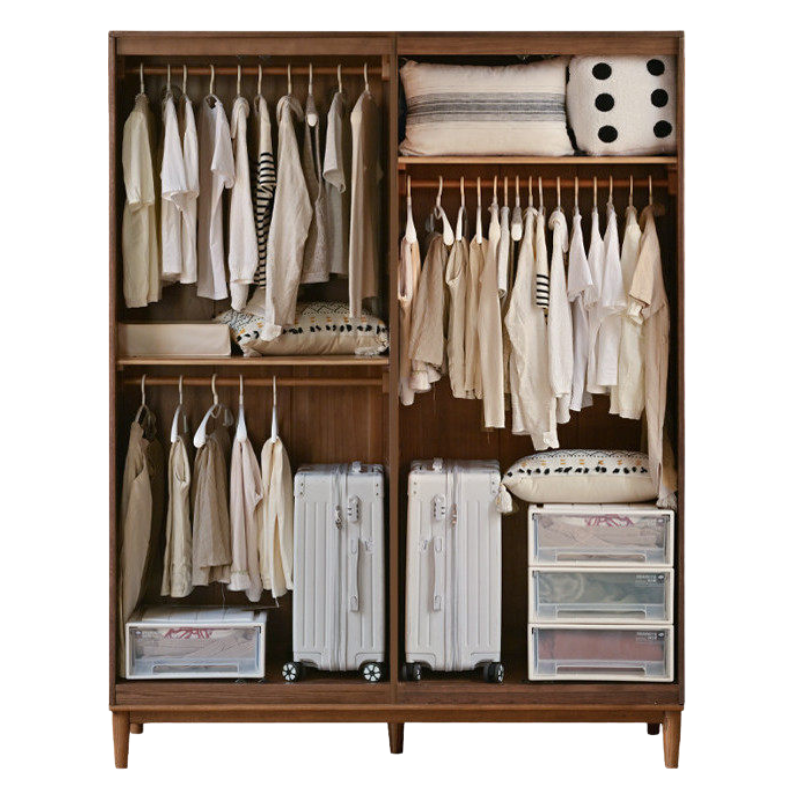 Oak Solid Wood Modern Wardrobe.