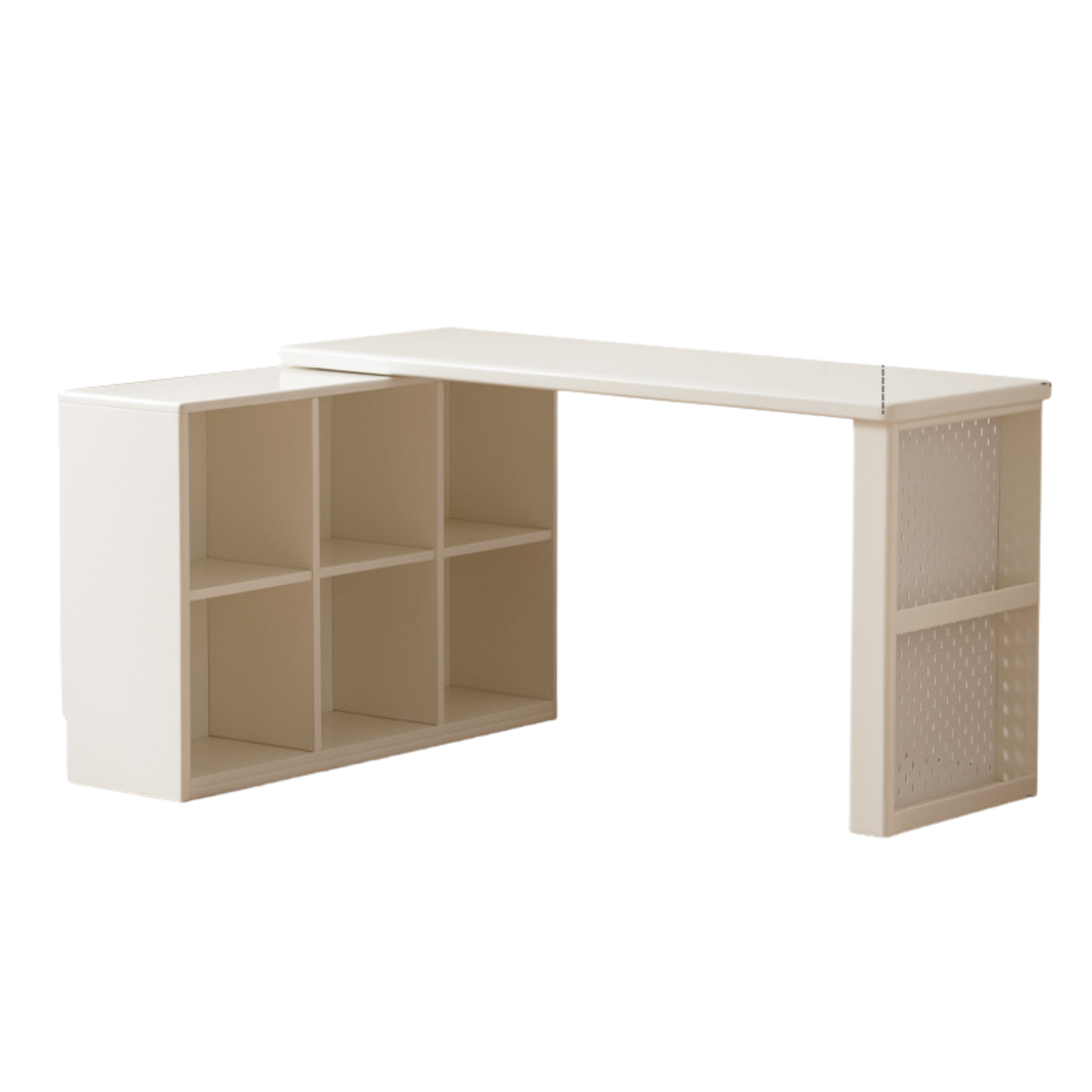 Rubberwood Solid Wood Cream Style Office Desk