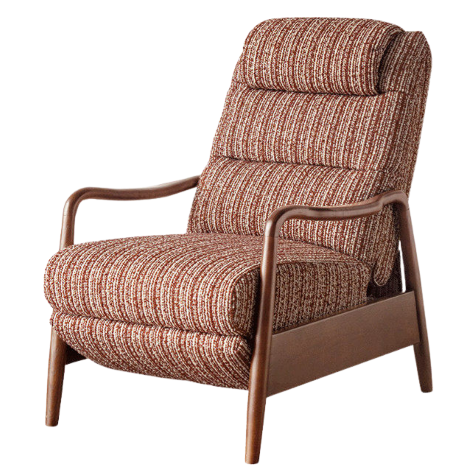 Ash Solid Wood Recliner Chair, Adjustable Upholstered Lounge Chair with Removable Washable Cover