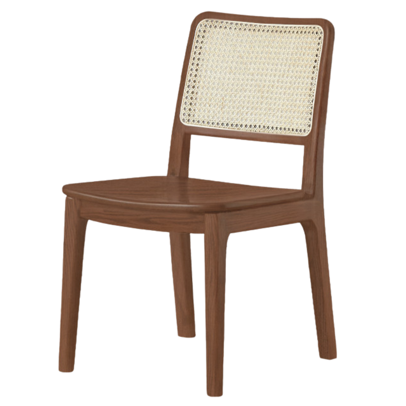 Set 4 pcs Black Walnut, Oak, Beech, Sandalwood Solid Wood Retro Rattan Chair