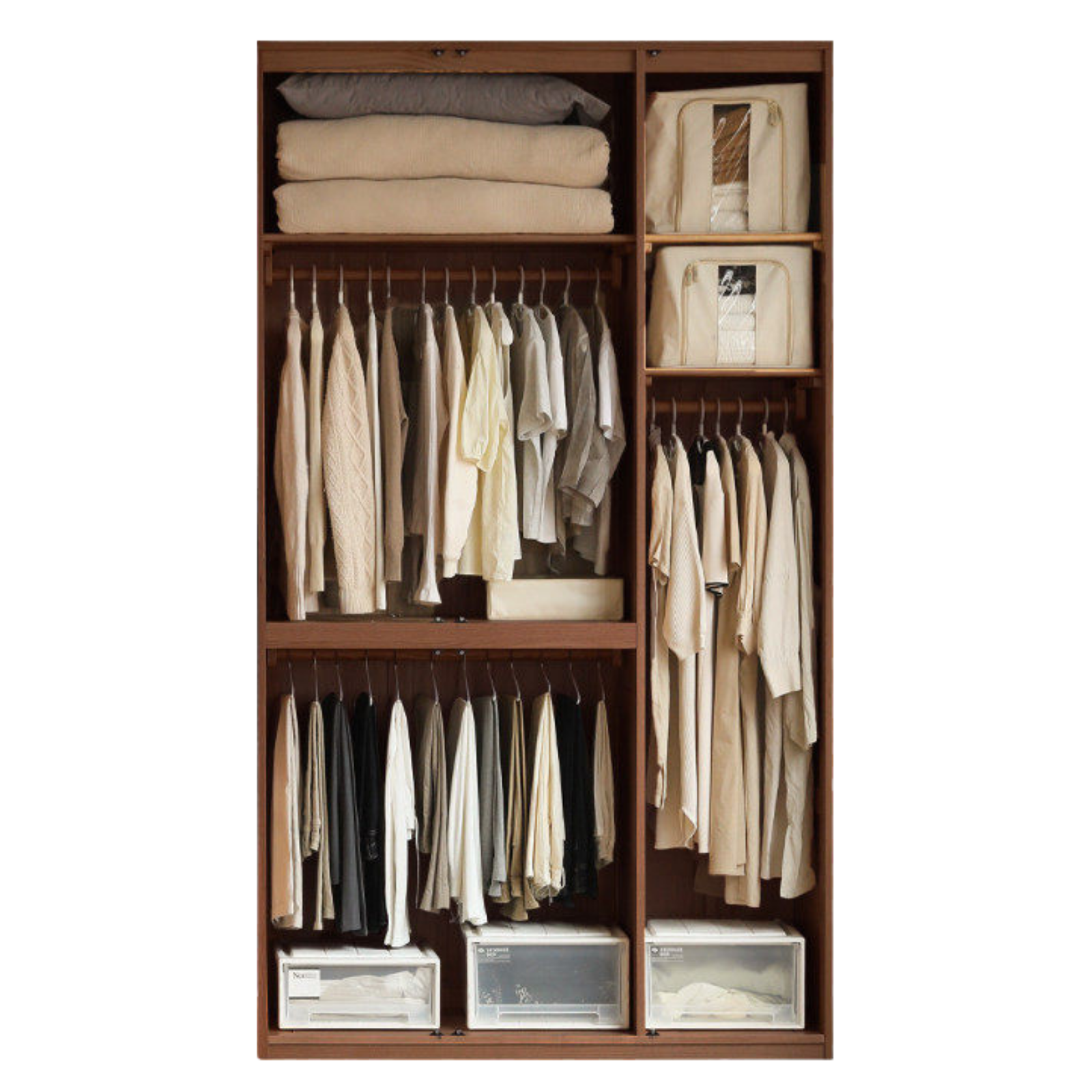 Oak Solid Wood Modern Sectional Wardrobe