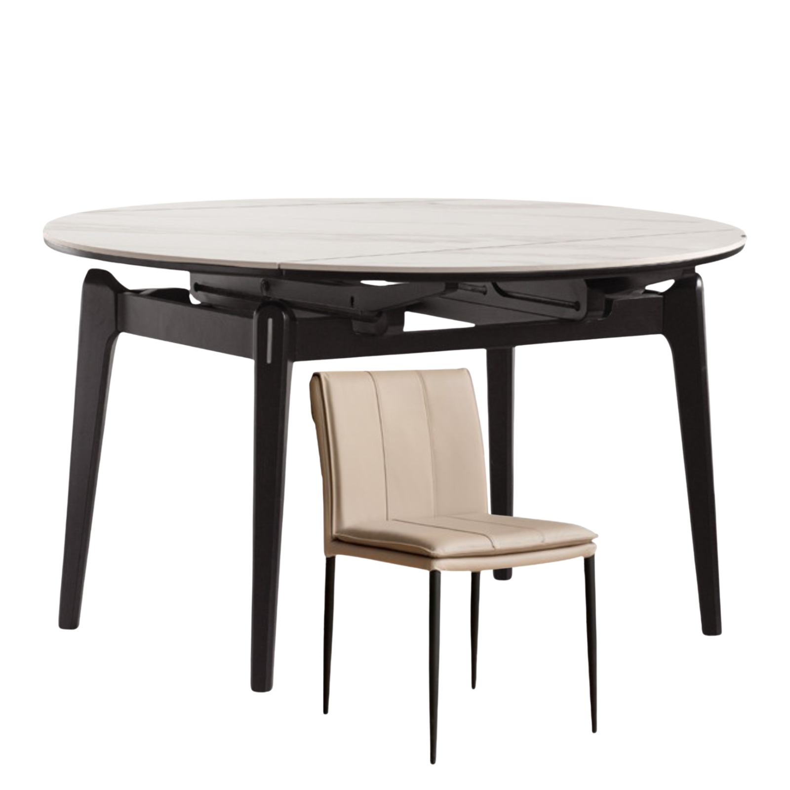 Solid Rubberwood Modern Rock Plate Dining Table