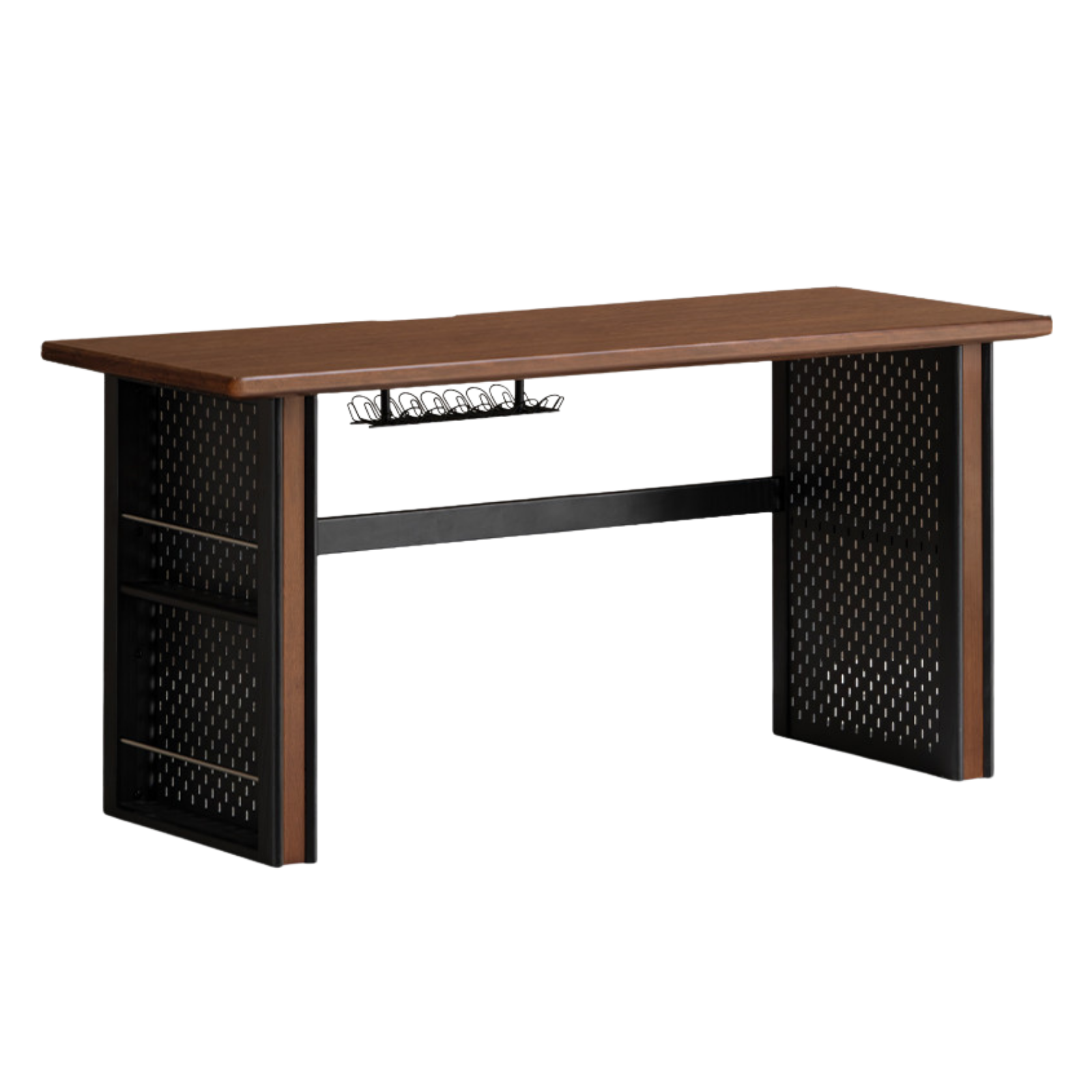 Black Walnut, Merbau Solid Wood Italian Light Luxury Computer Desk