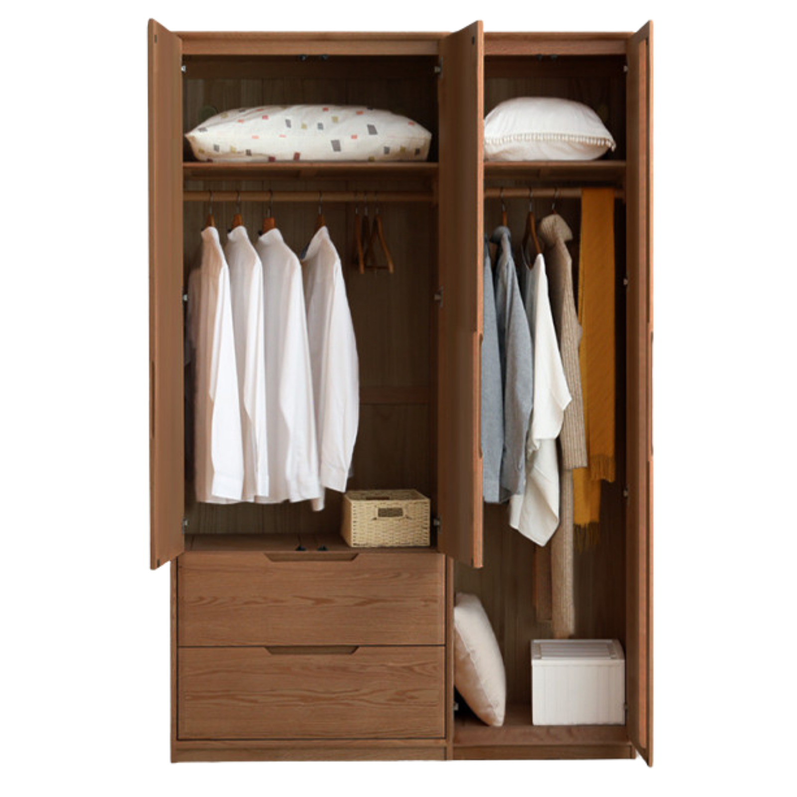 Oak, Ash Solid Wood Scandinavian Wardrobe.