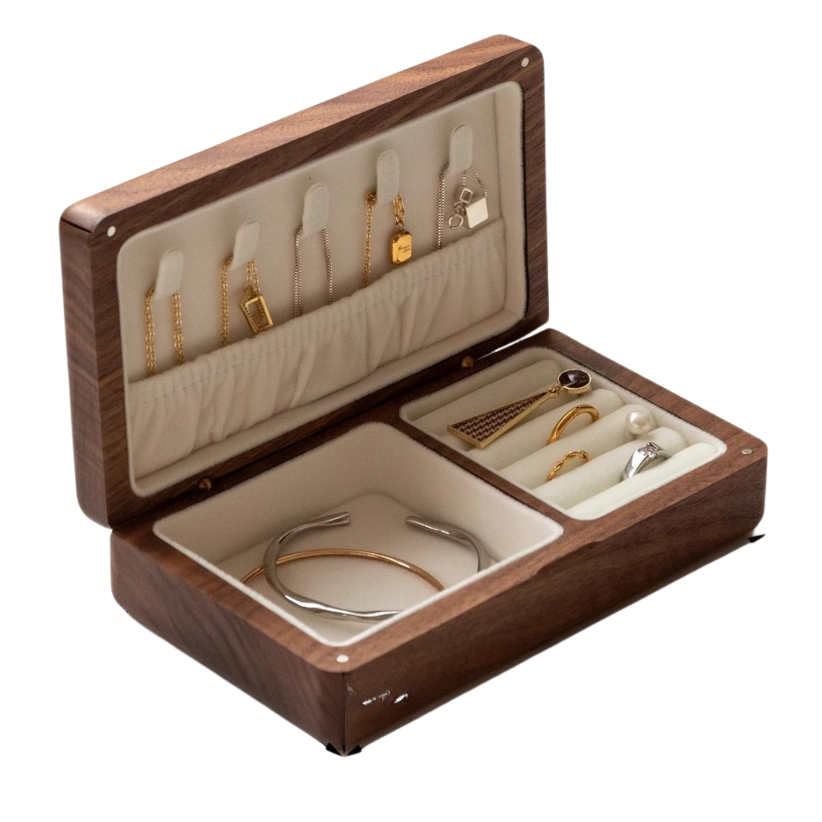 Black Walnut, Cherry Solid Wood Jewelry Box