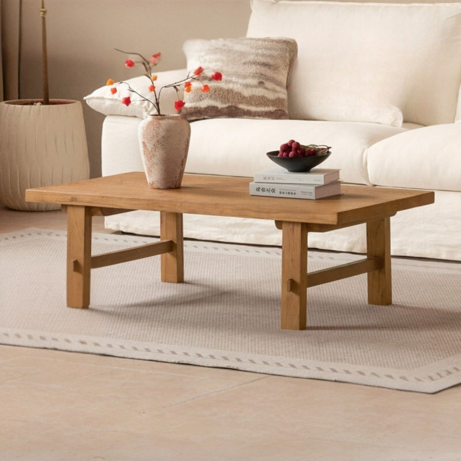 Elm Solid Wood Strange Silence Wind Style Coffee Table