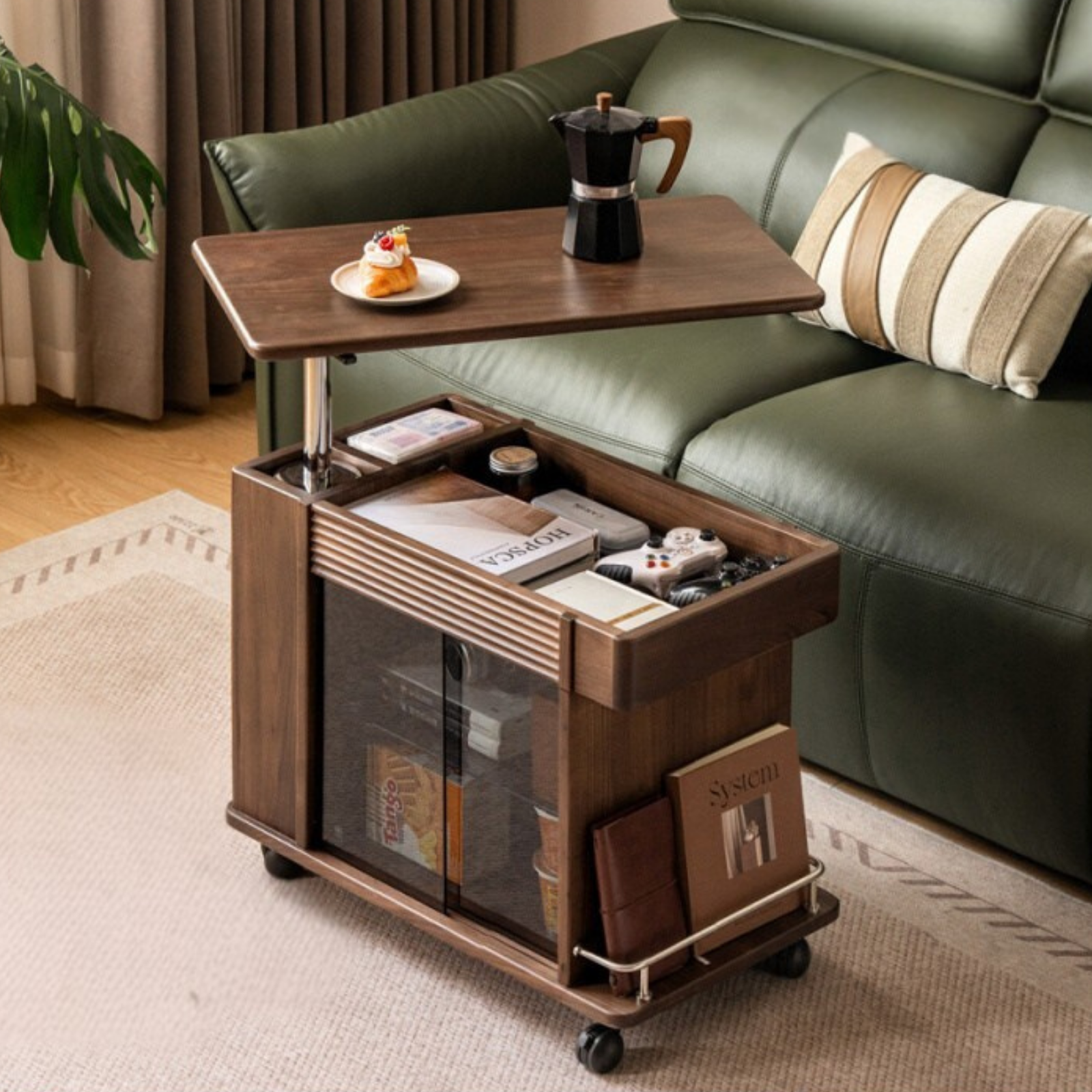 Black Walnut Solid Wood Italian Light Luxury Style Side Table