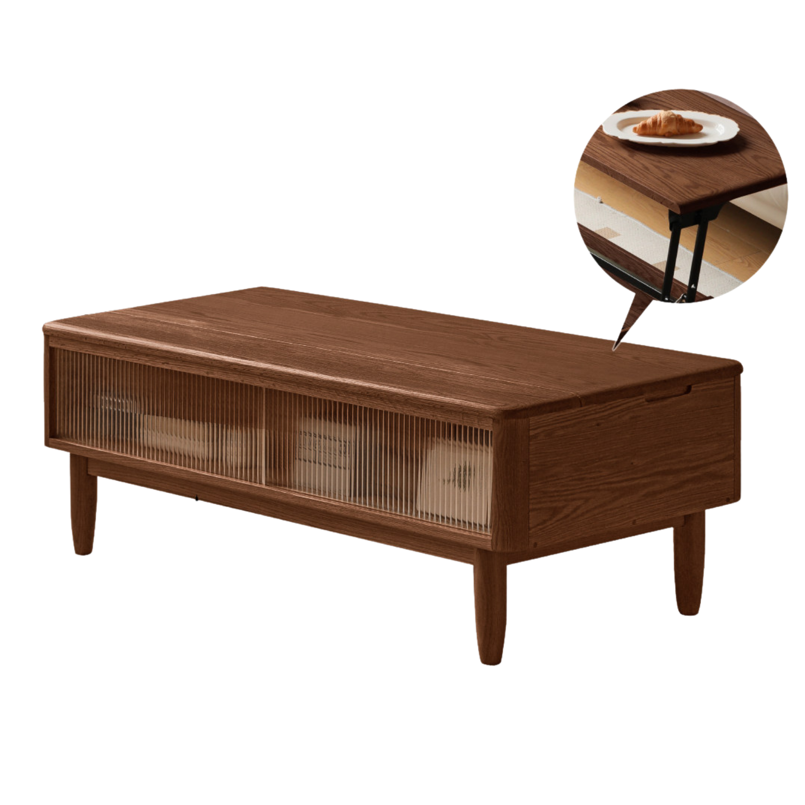 Oak Solid Wood Lift Top Coffee Table