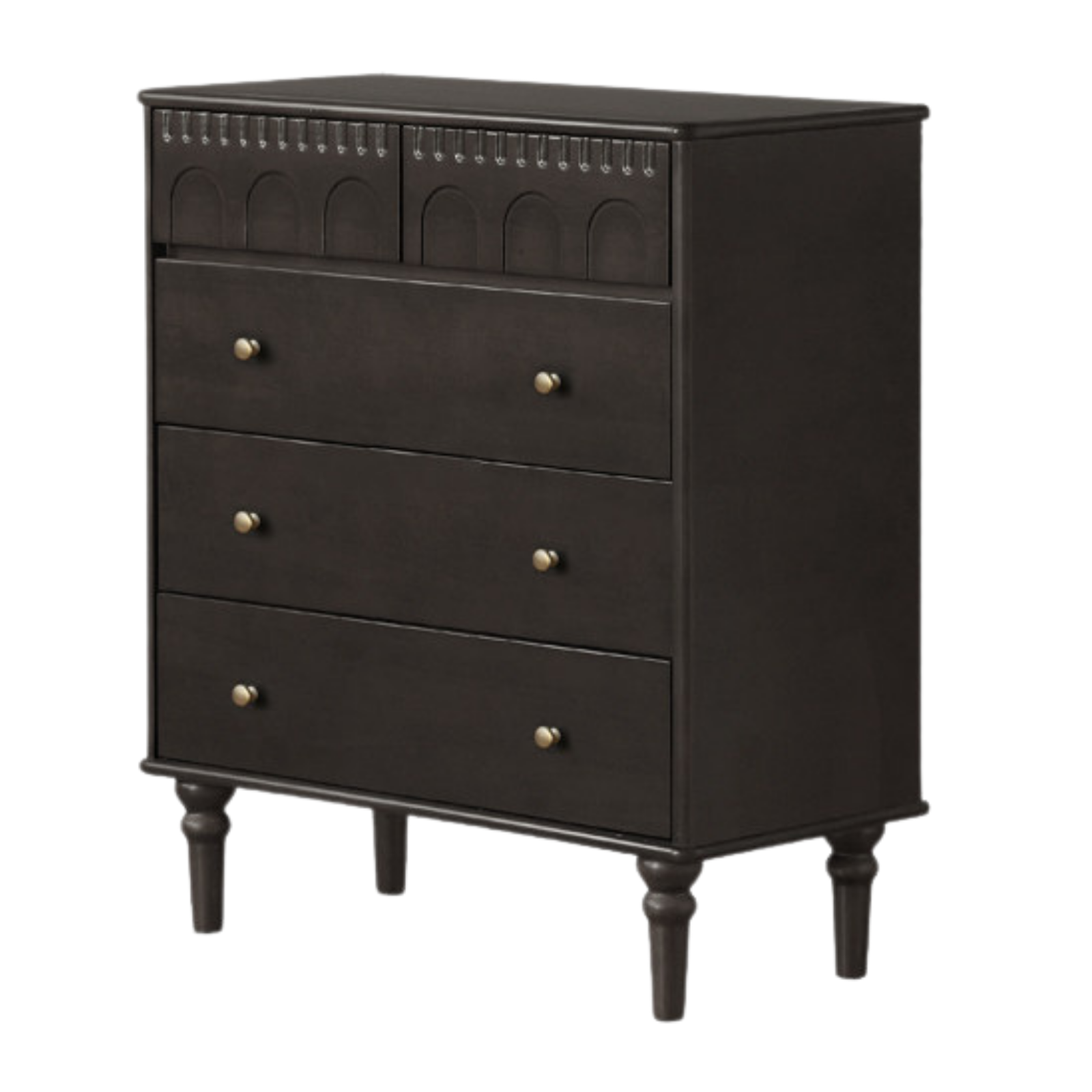 Solid RubberWood French Retro drawer cabinet