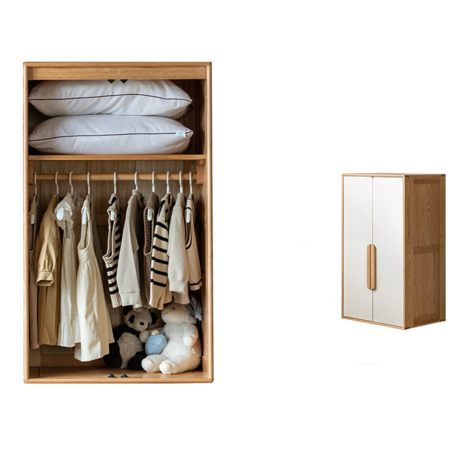 Oak Solid Wood Kids Wardrobe
