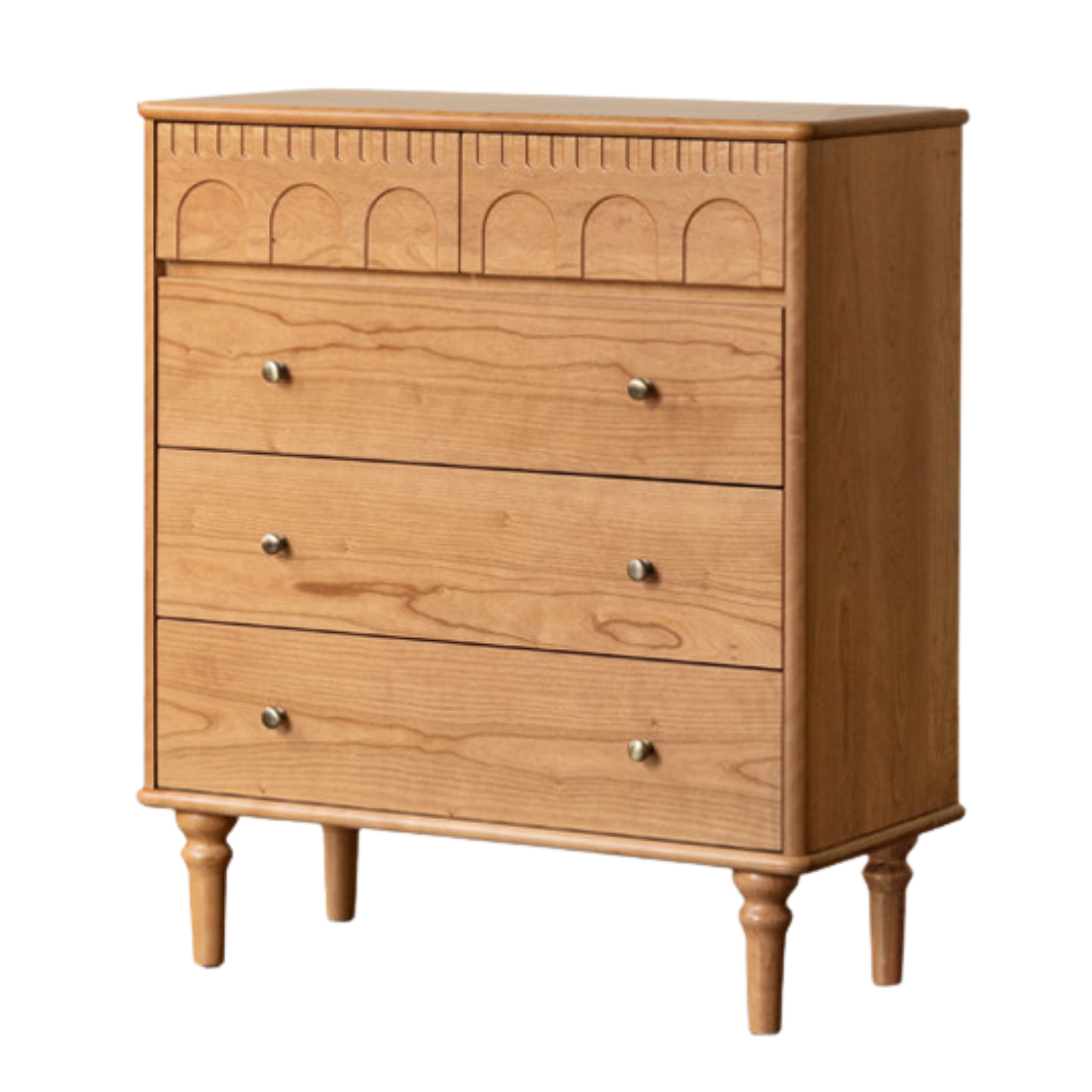 Cherry Solid Wood French Retro Bucket chest of drawers