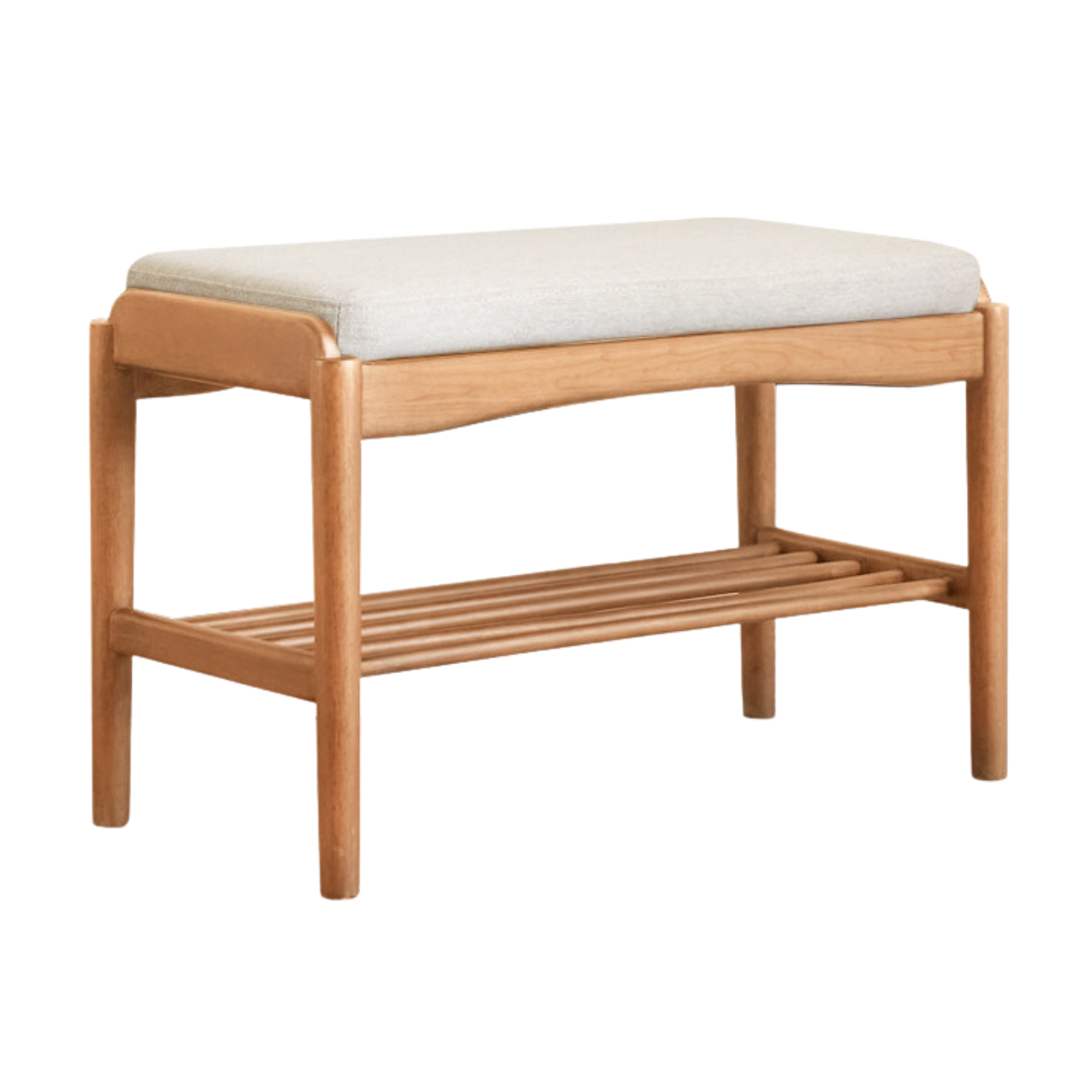 Cherry Solid Wood Shoe Storage Bench