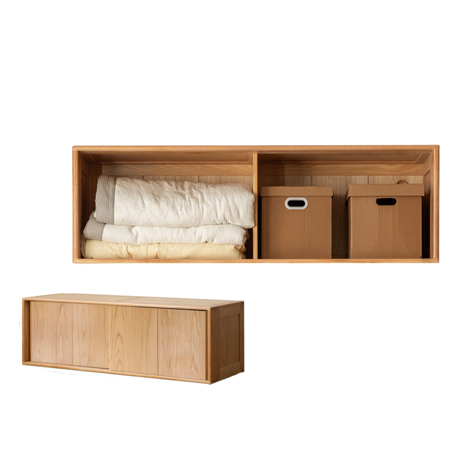 Oak Solid Wood Kids Sliding Door Wardrobe