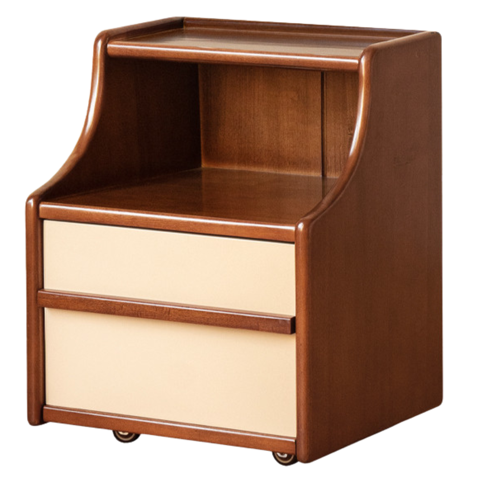 Poplar Solid Wood Movable Bauhaus Style Nightstand