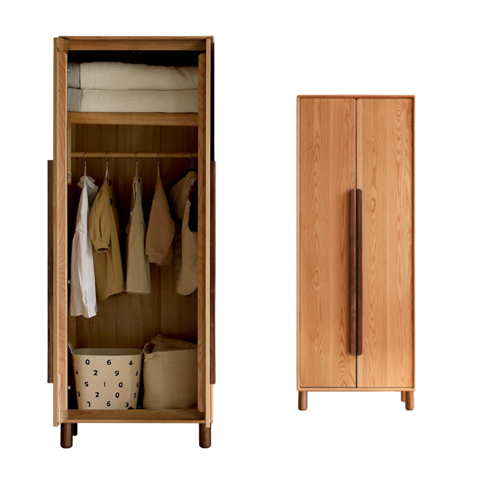 Oak Solid Wood Kids Wardrobe Free Combination