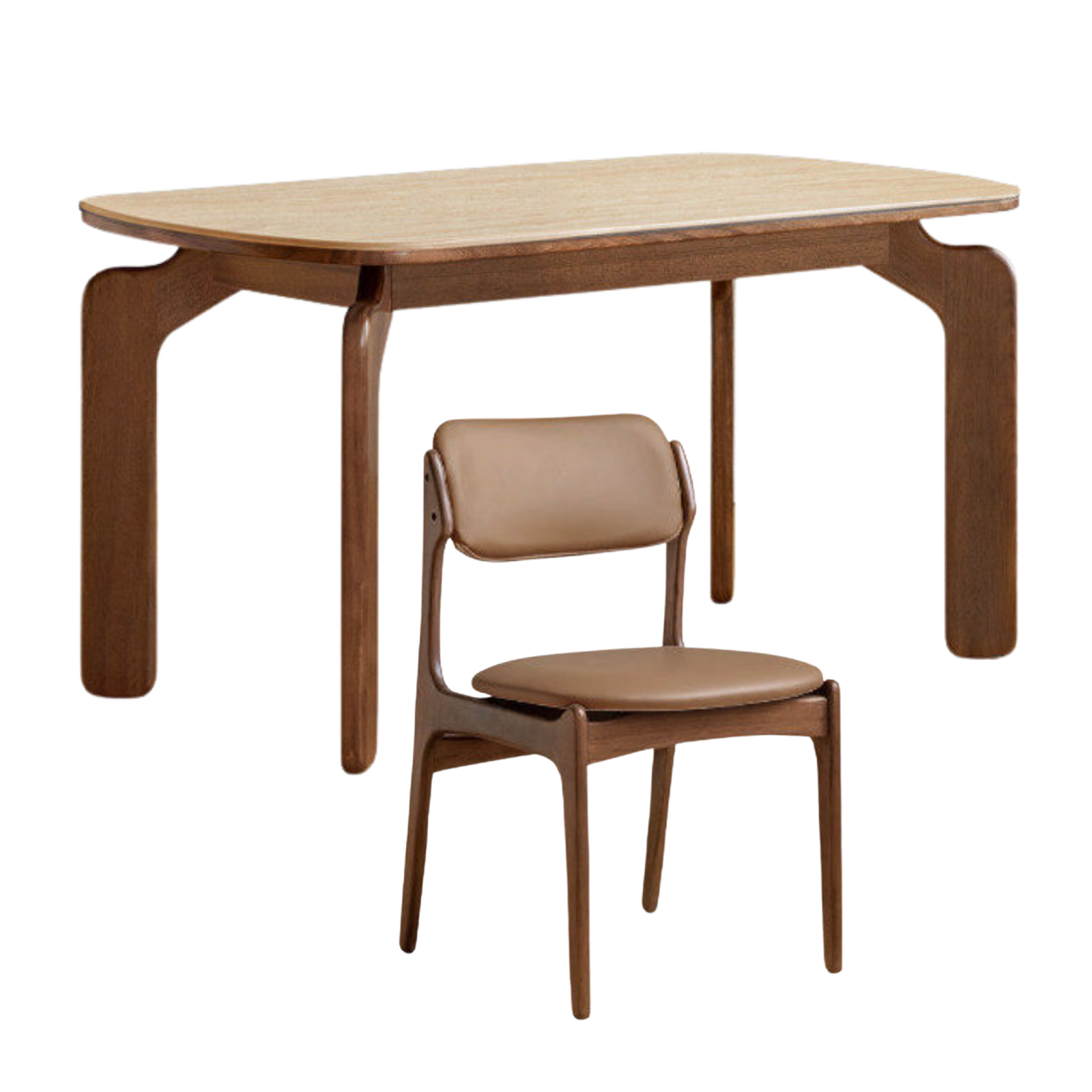 Sandalwood, Rubberwood Solid Wood Rock Board Retro Antique Style Dining Table