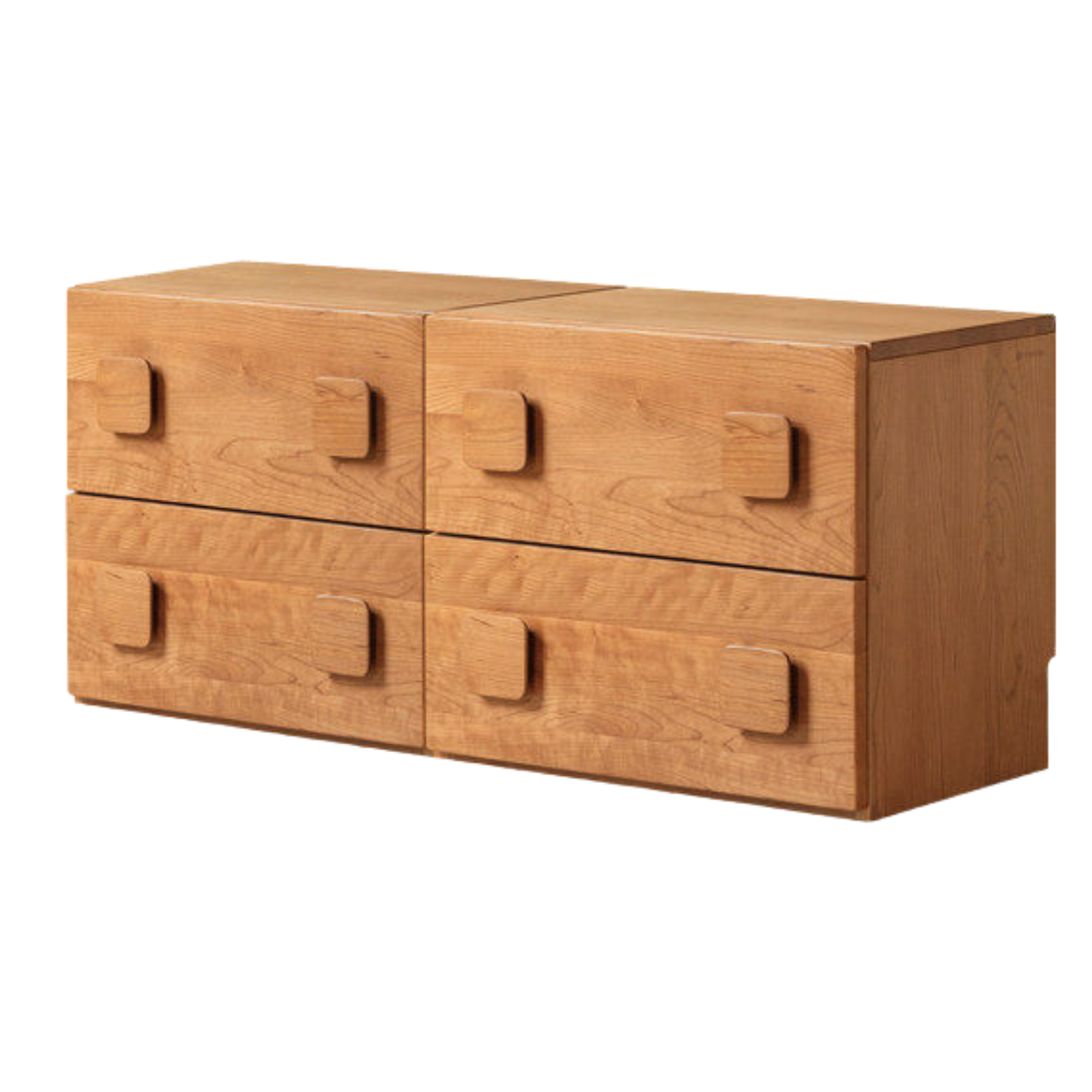 Cherry Solid Wood TV Stand with Multi-Functional Storage Modules