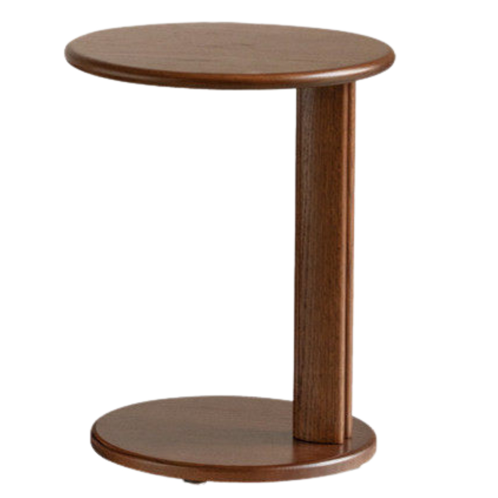 Oak Solid Wood Coffee Table with Layered Round Design and Rock Top